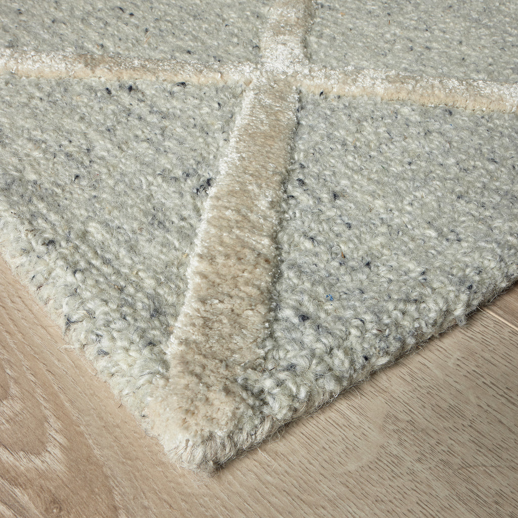 Neutral Hand Tufted Rugs Ratho Hand Tufted Wool Rug in Grey & Cream Industville