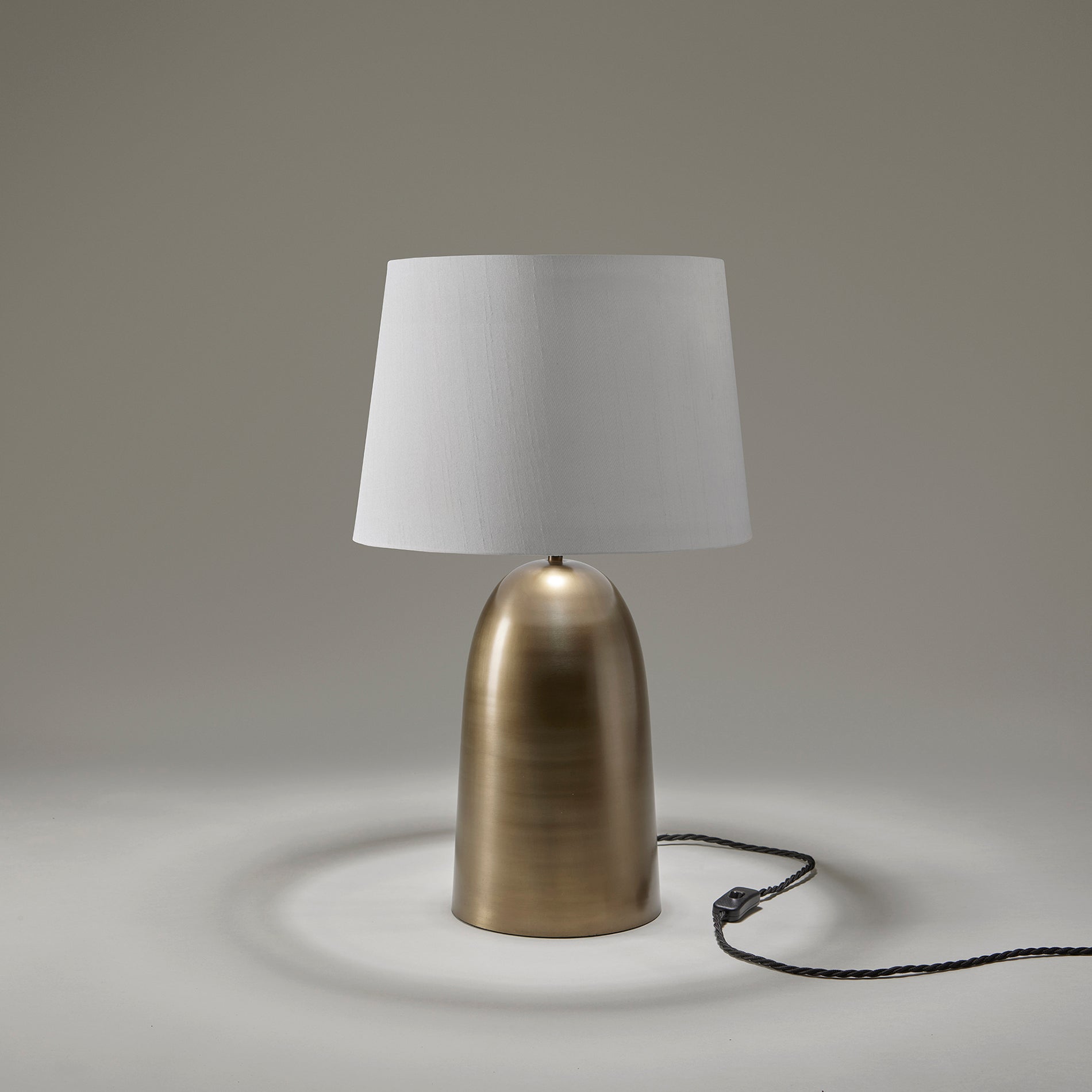 Pillar Geometric Bell Table Lamp - Brass Industville