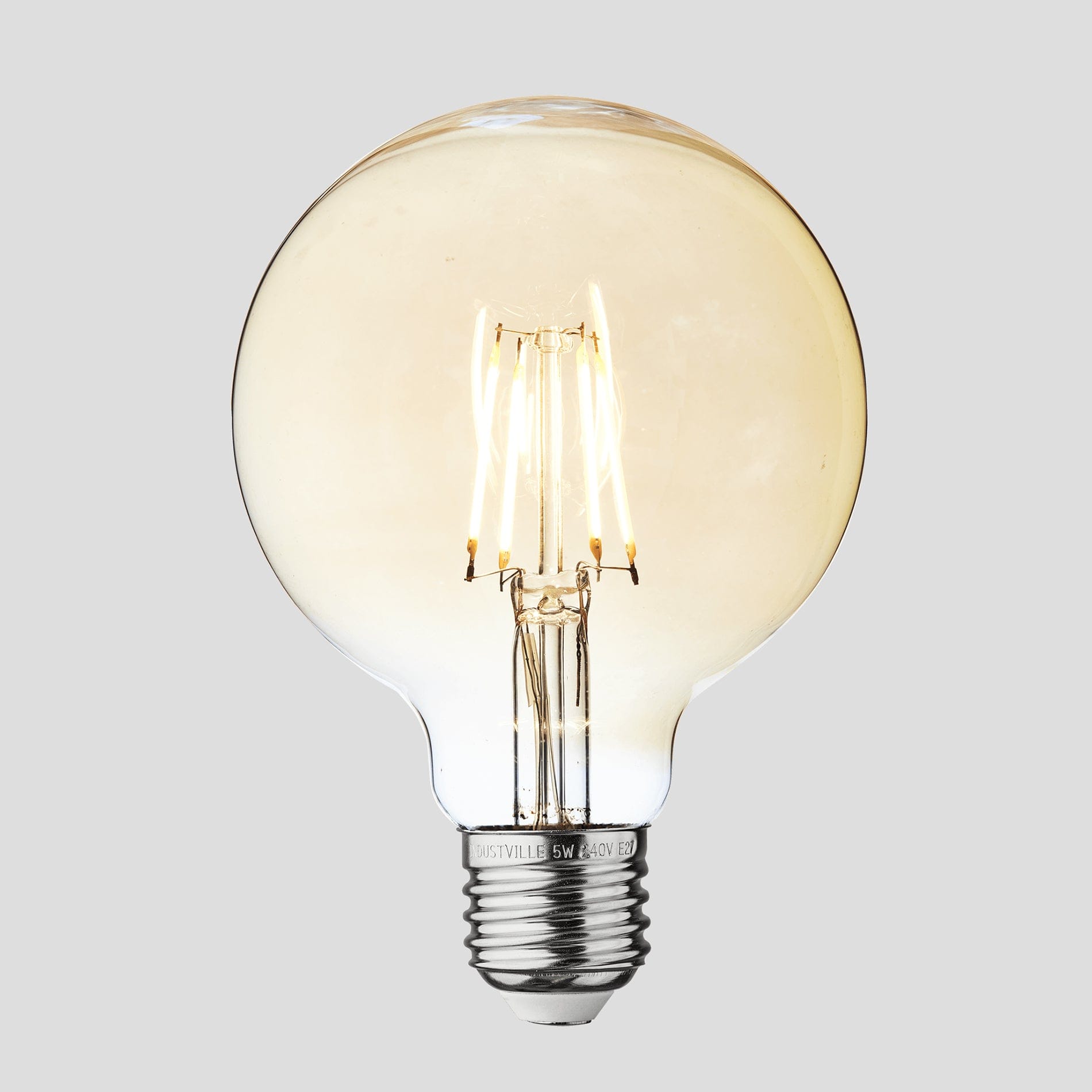 Vintage LED Edison Bulb Old Filament Lamp - 5W E27 Small Globe G95 Industville G95-5W-A