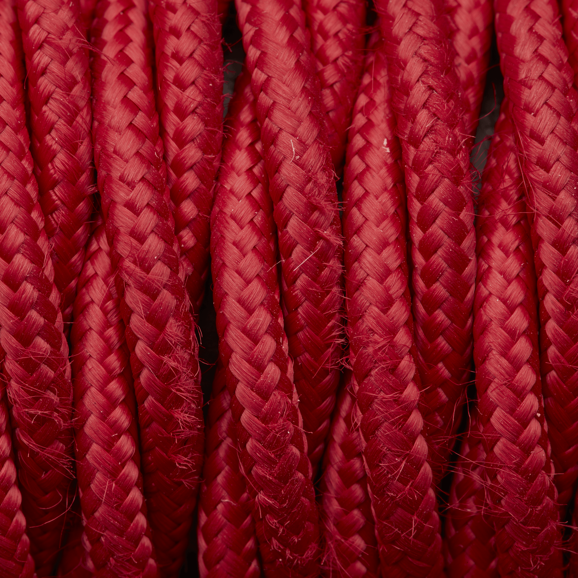 Red Twisted Fabric Flex - 3 Core Braided Cloth Cable Lighting Wire Industville FL-T-R
