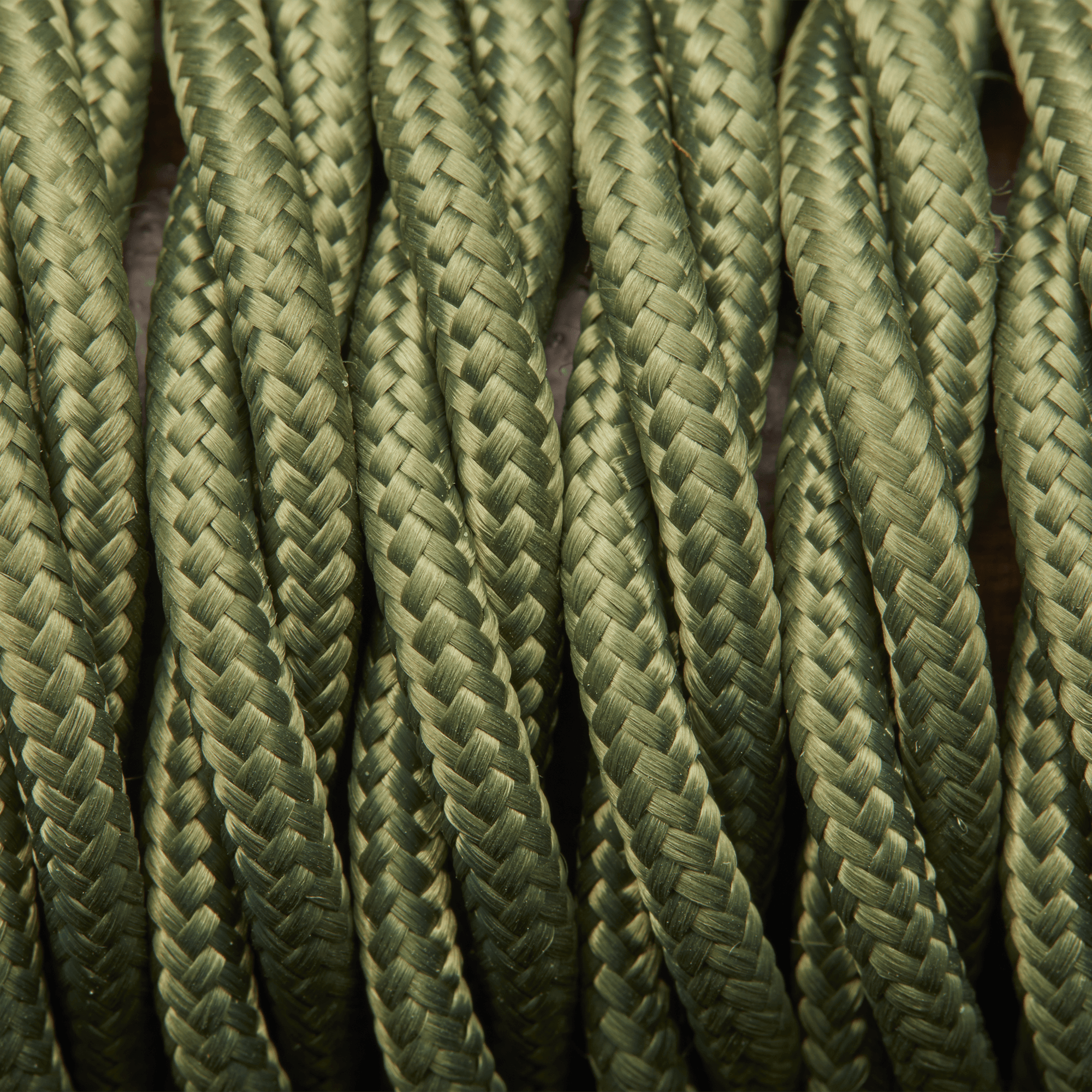 Sage Green Twisted Fabric Flex - 3 Core Braided Cloth Cable Lighting Wire Industville FL-T-SG