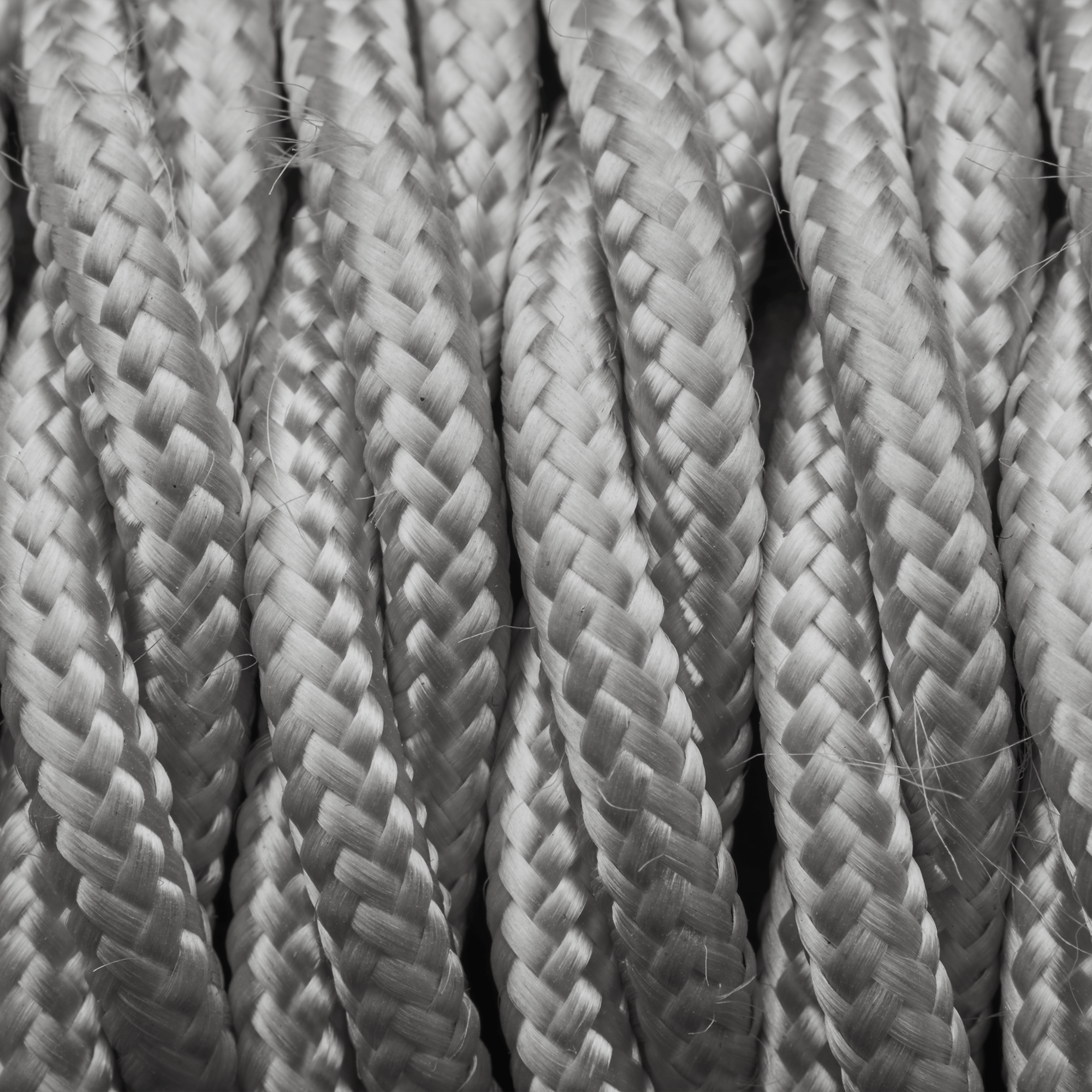 Silver Twisted Fabric Flex - 3 Core Braided Cloth Cable Lighting Wire Industville FL-T-S