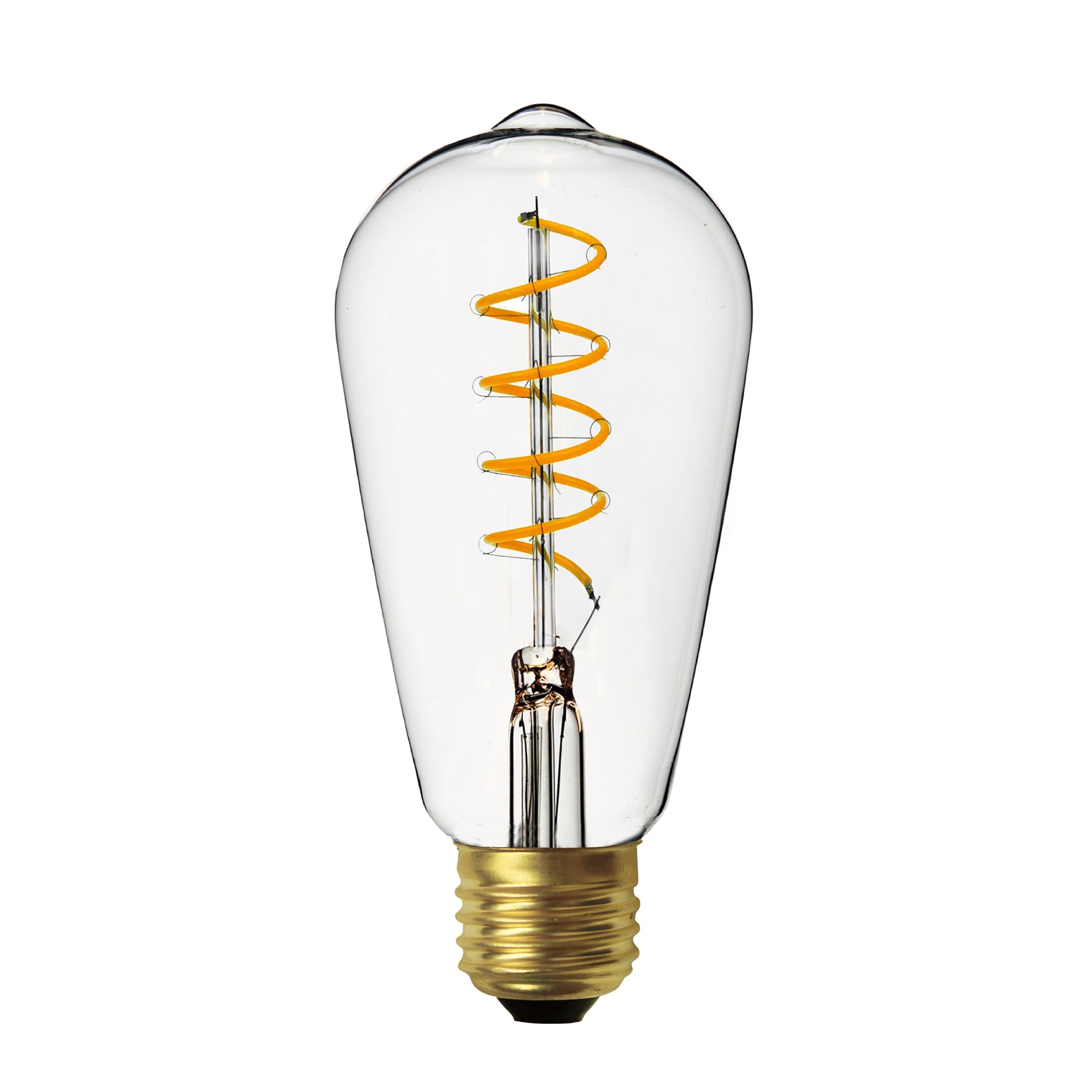 Vintage LED Spiral Edison Bulb - 7W E27 Pear ST64 - Clear