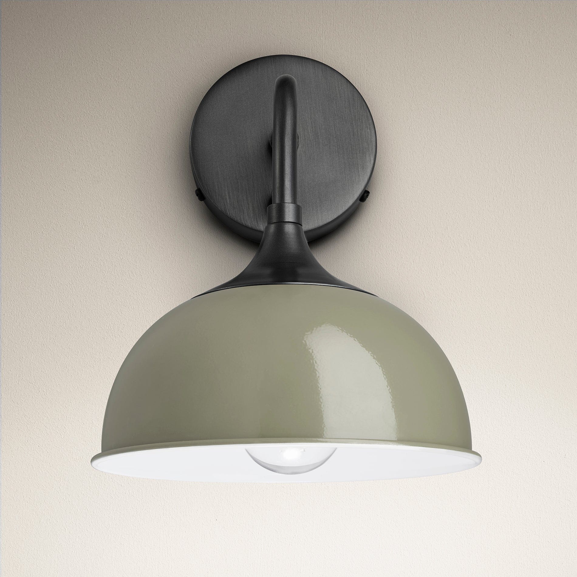 Chelsea Dome Wall Light - 8 Inch - Sage Green Industville