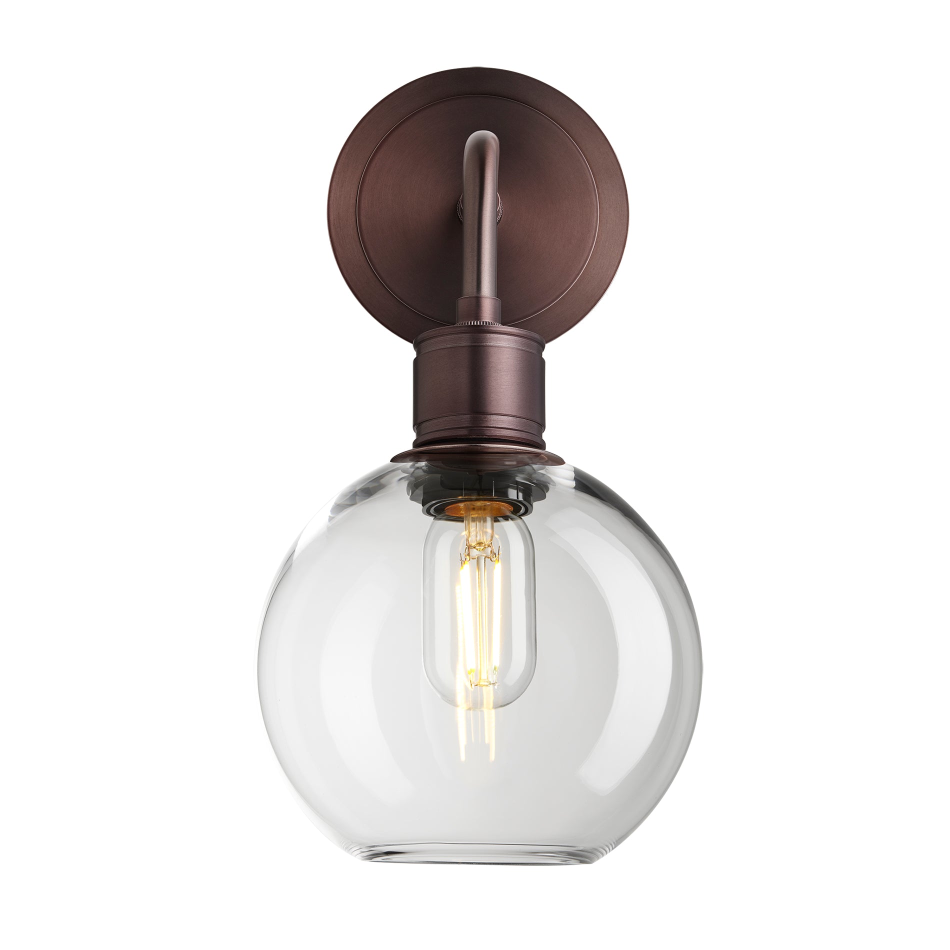 Albany Metal & Glass Globe Wall Light | Fast Delivery - Industville
