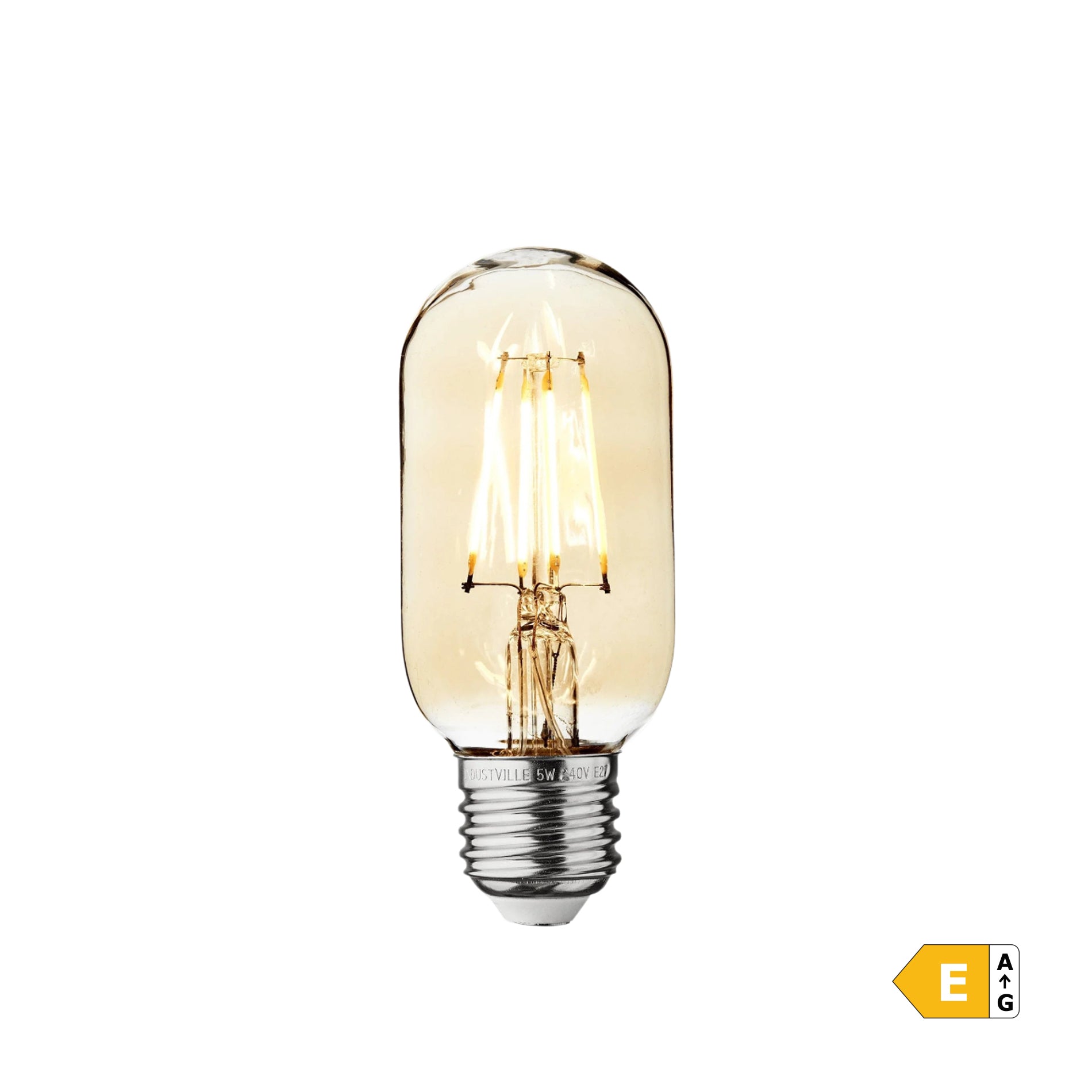 Edison Leds LED Tube Edison Bulb E27 - T45 - Amber / 5W - Industville