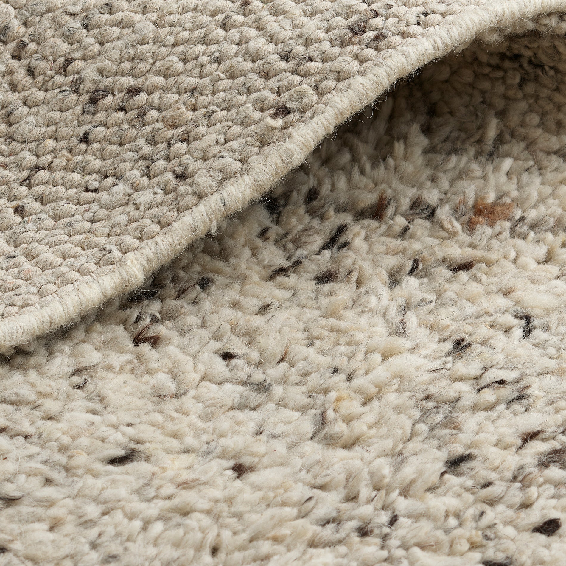 Shaggy Wool Rugs | Forres Hand Knotted Shaggy Wool Rug in Cream & Grey ...