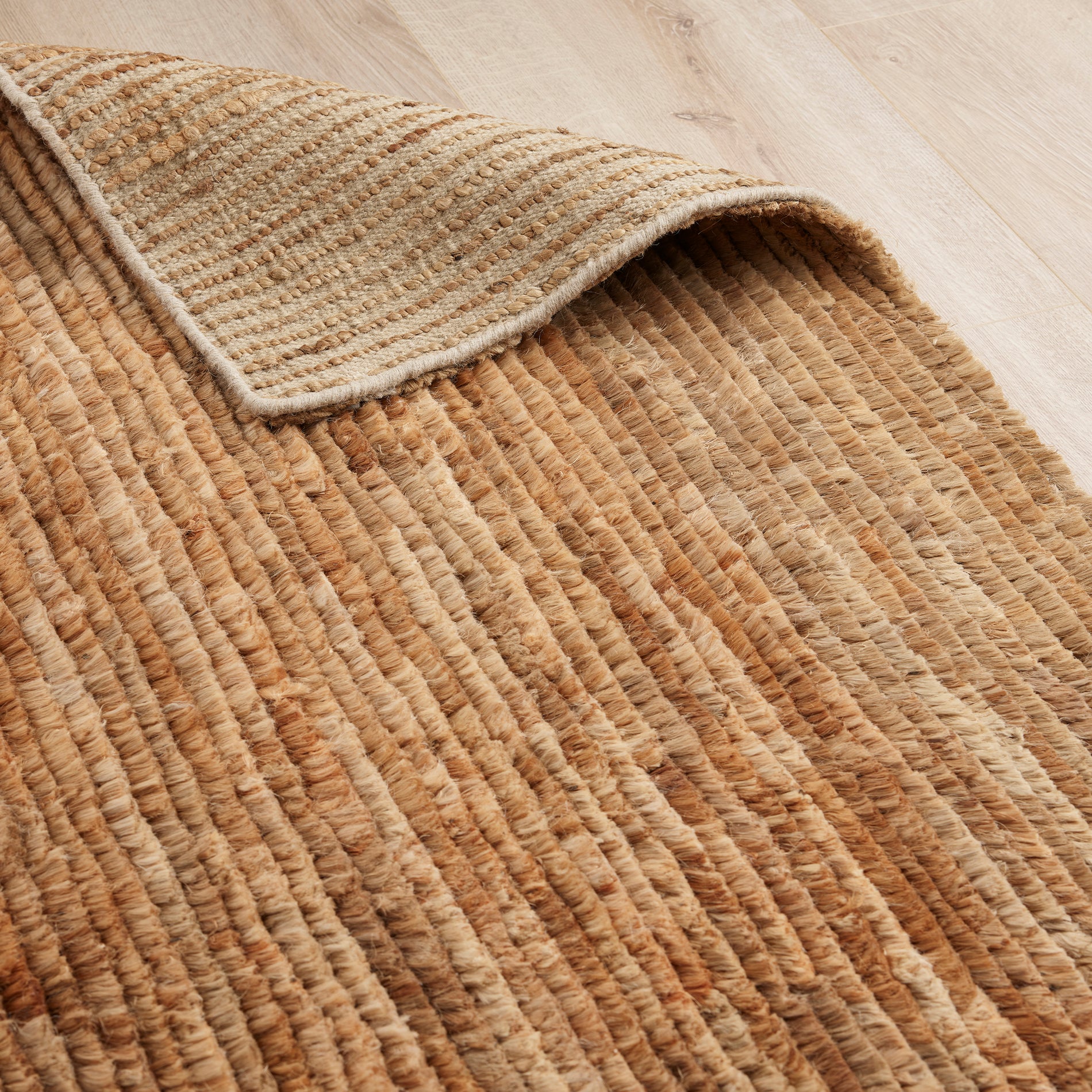 Organic Jute Rugs Leys Hand Knotted Jute Rug in Natural & Brown