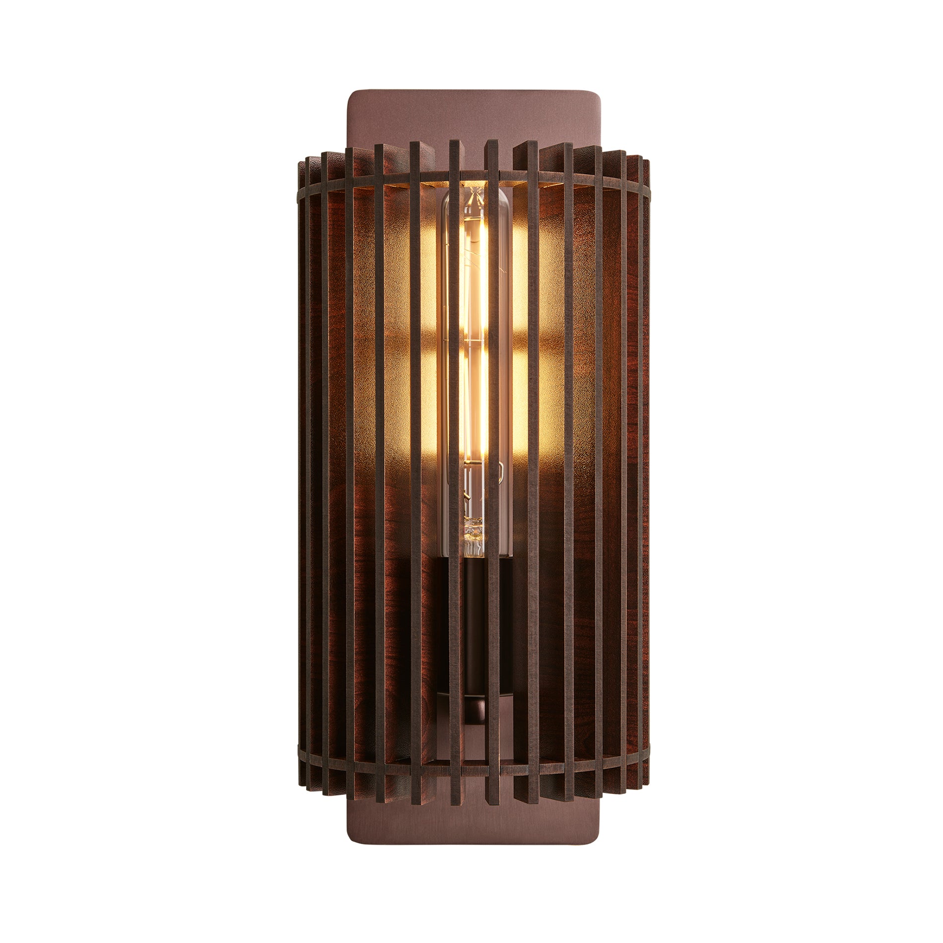 Light Rift Rift Wood Wall Light | Free Returns - Dark Wood / Bronze Holder
