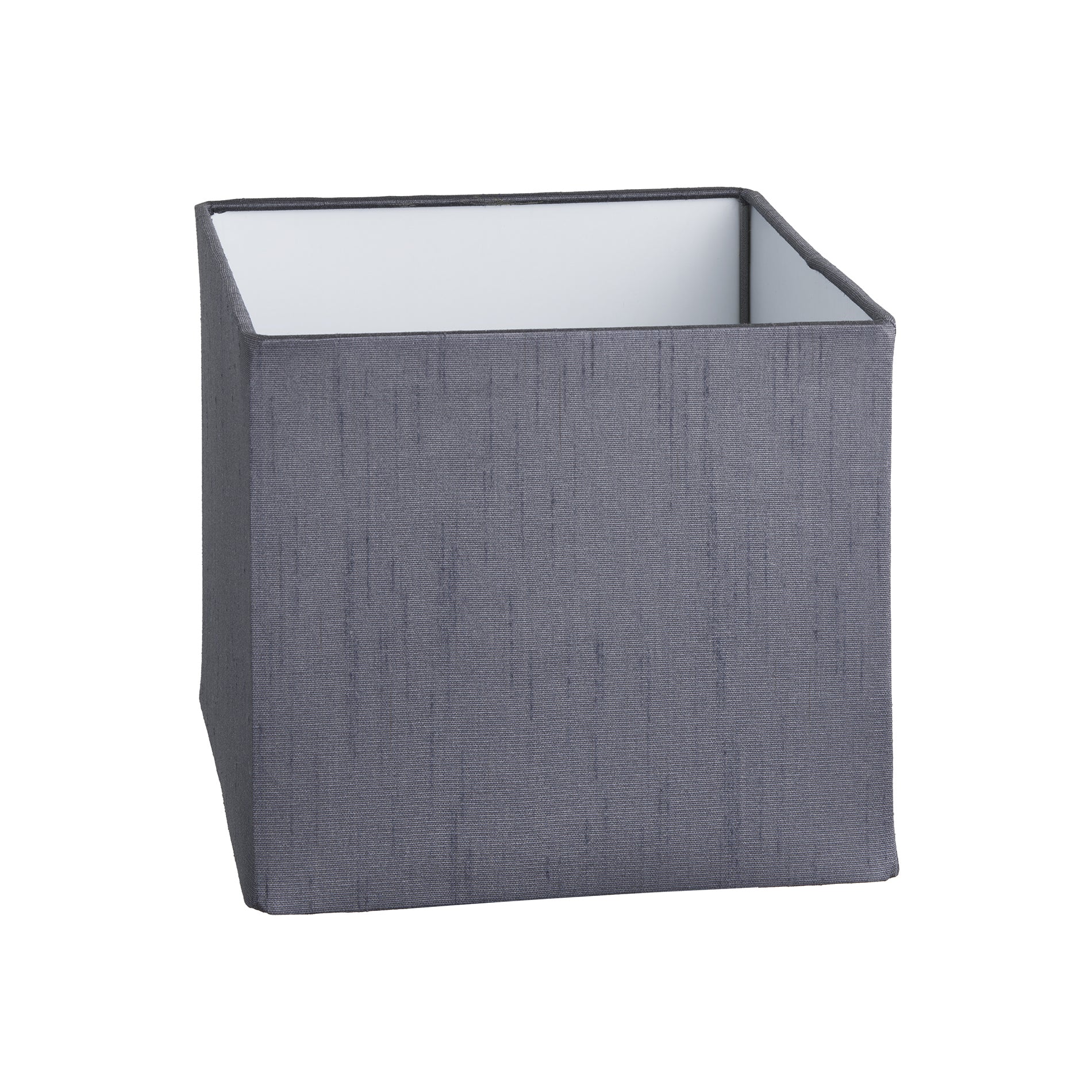 Cube - Small - Grey Dupion Silk - Lampshade Only Industville CU-S-GRDS-LSO