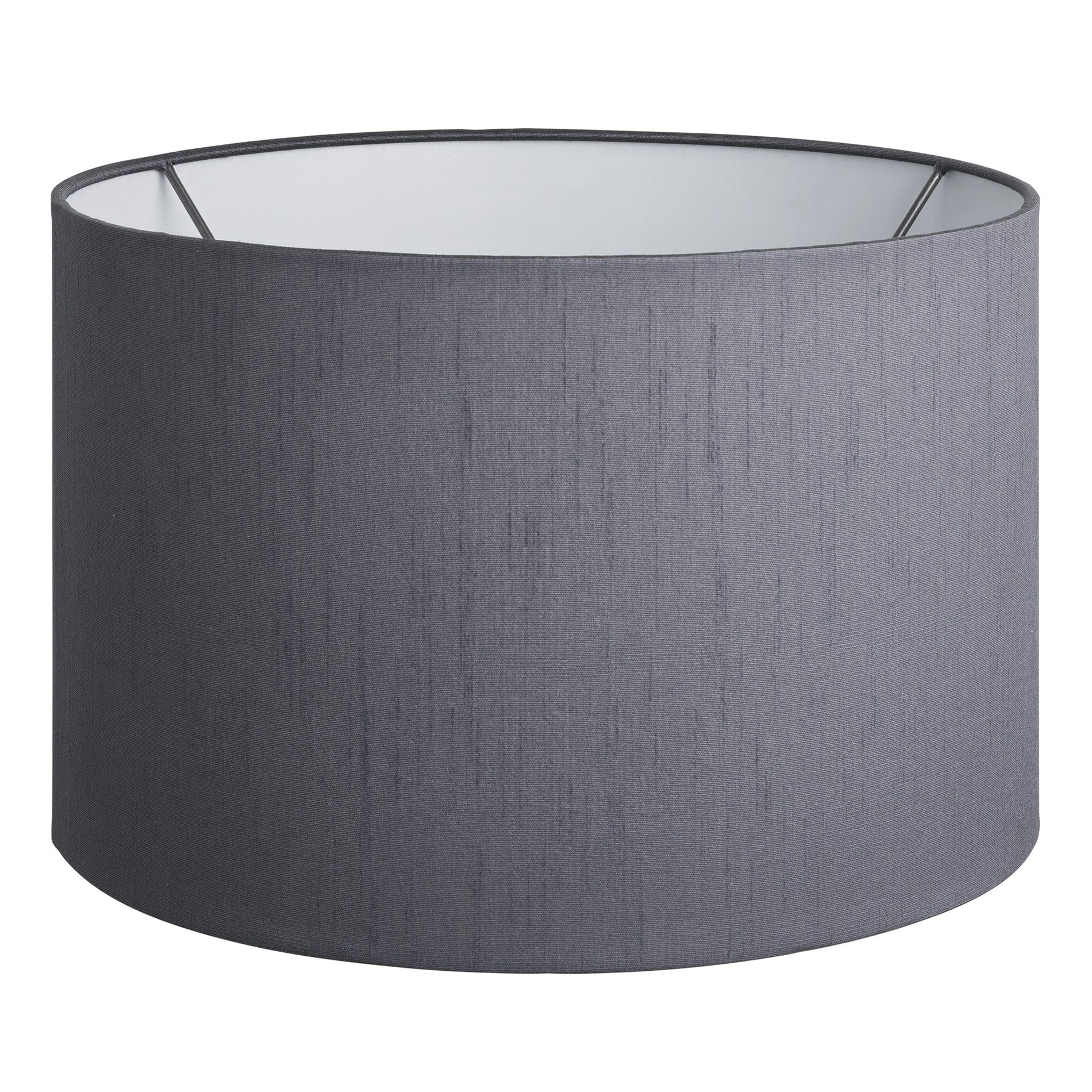 Drum  - Large - Grey Dupion Silk - Lampshade Only Industville DR-L-GRDS-LSO