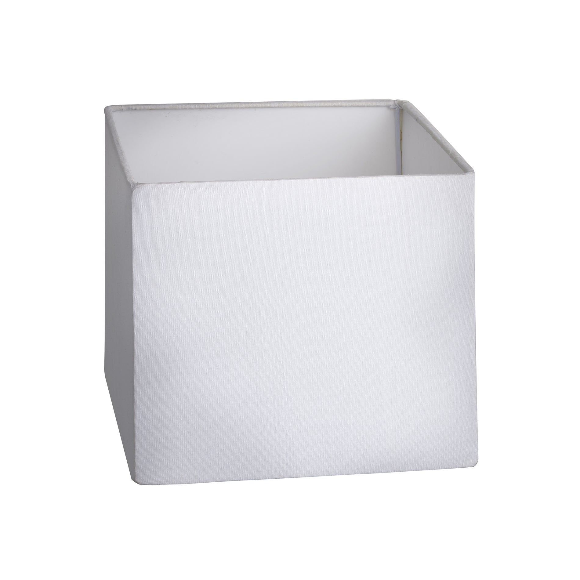 Cube - Small - White Dupion Silk - Lampshade Only Industville CU-S-WDS-LSO