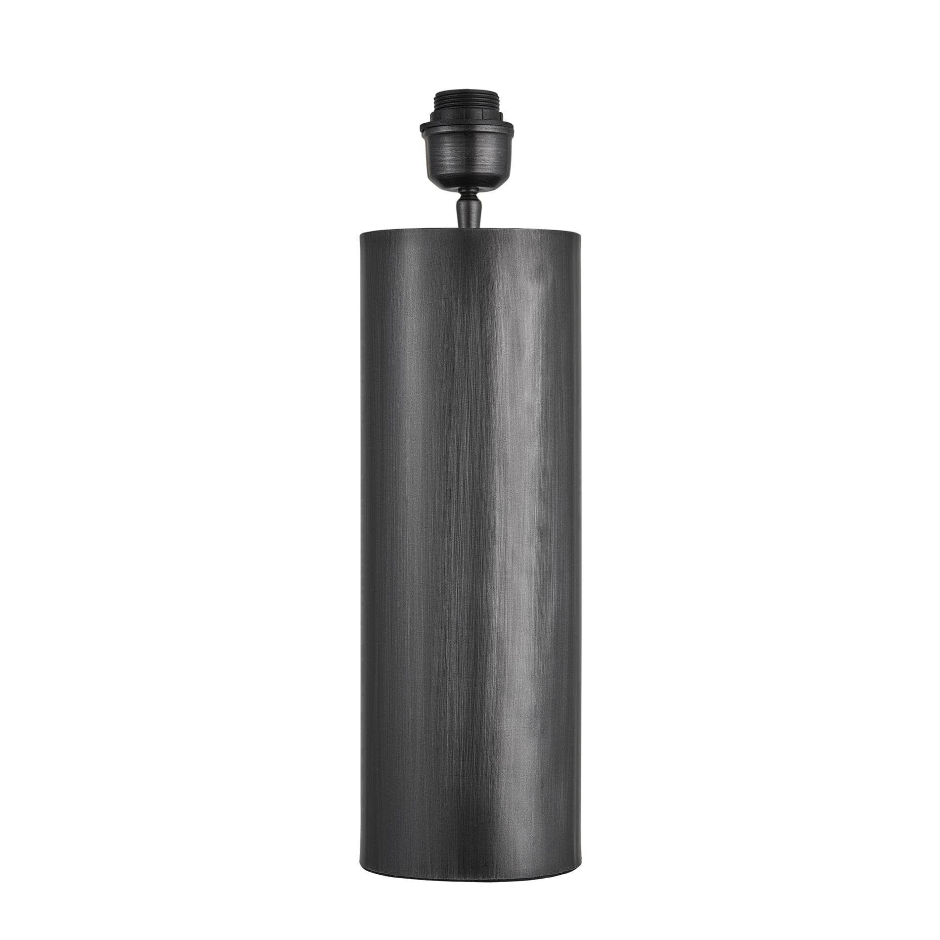 Pillar Geometric Cylinder Table Lamp - Pewter - Base Only Industville PIL-GE-CYTL-P-BO