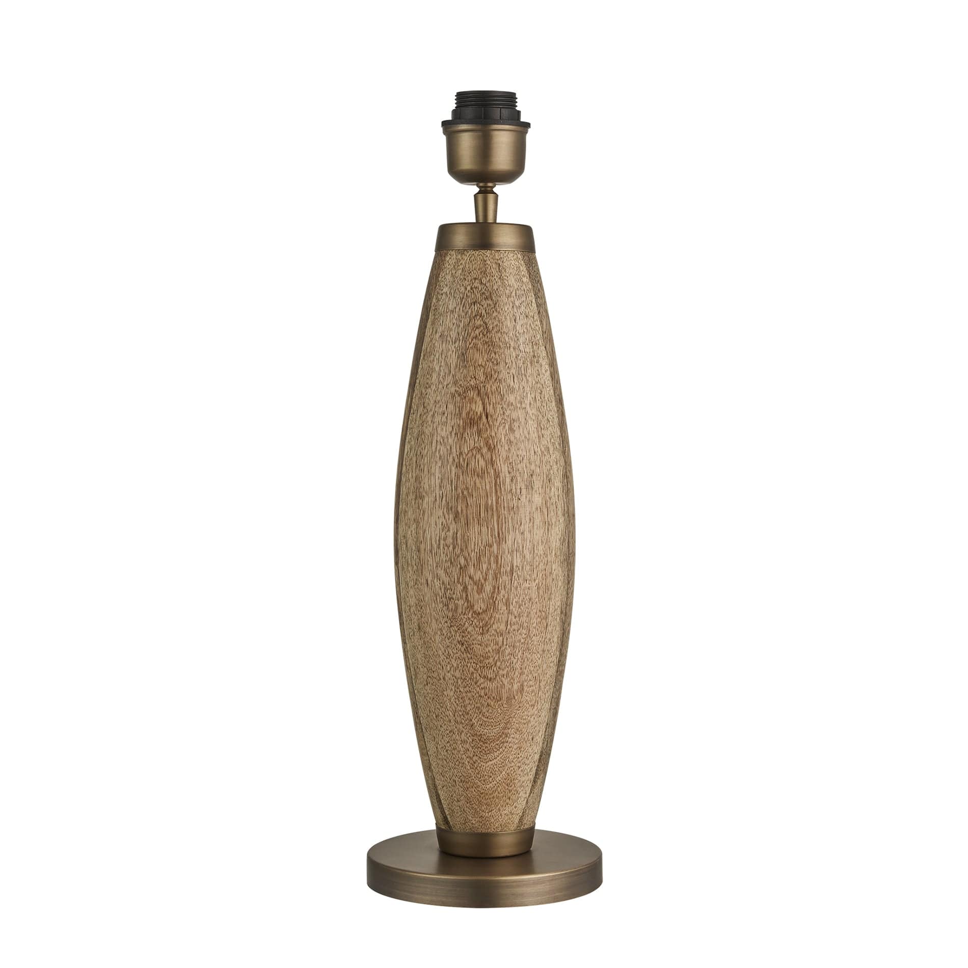 Wooden Geometric Large Pillar Table Lamp - Natural - Base Only Industville WO-GE-PILTL-N-BO
