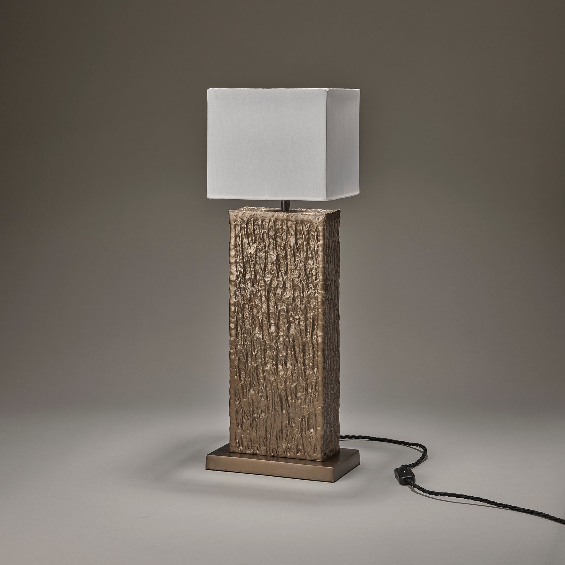 Ornate Column Table Lamp - Brass Industville
