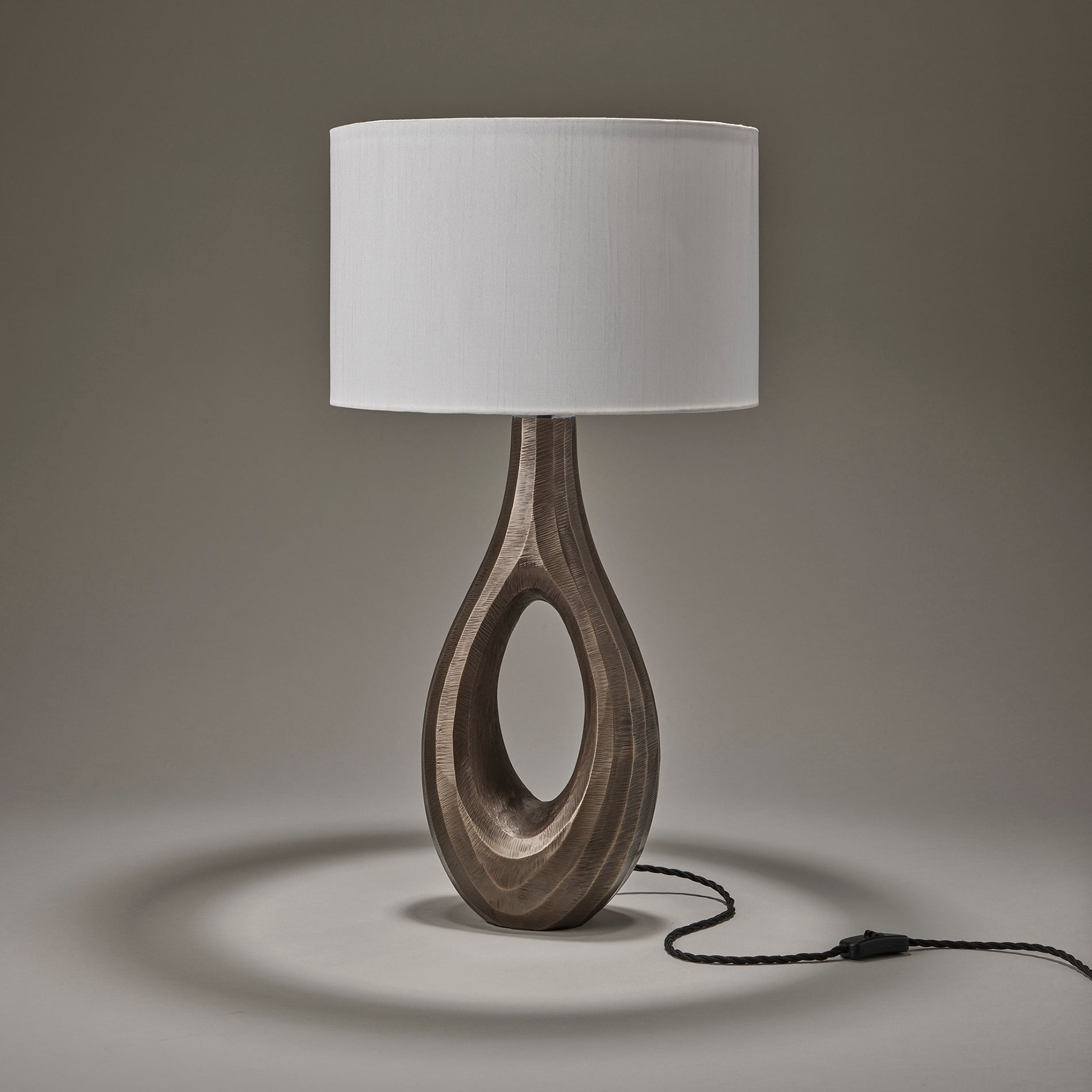 Ornate Ellipse Table Lamp - Brass Industville