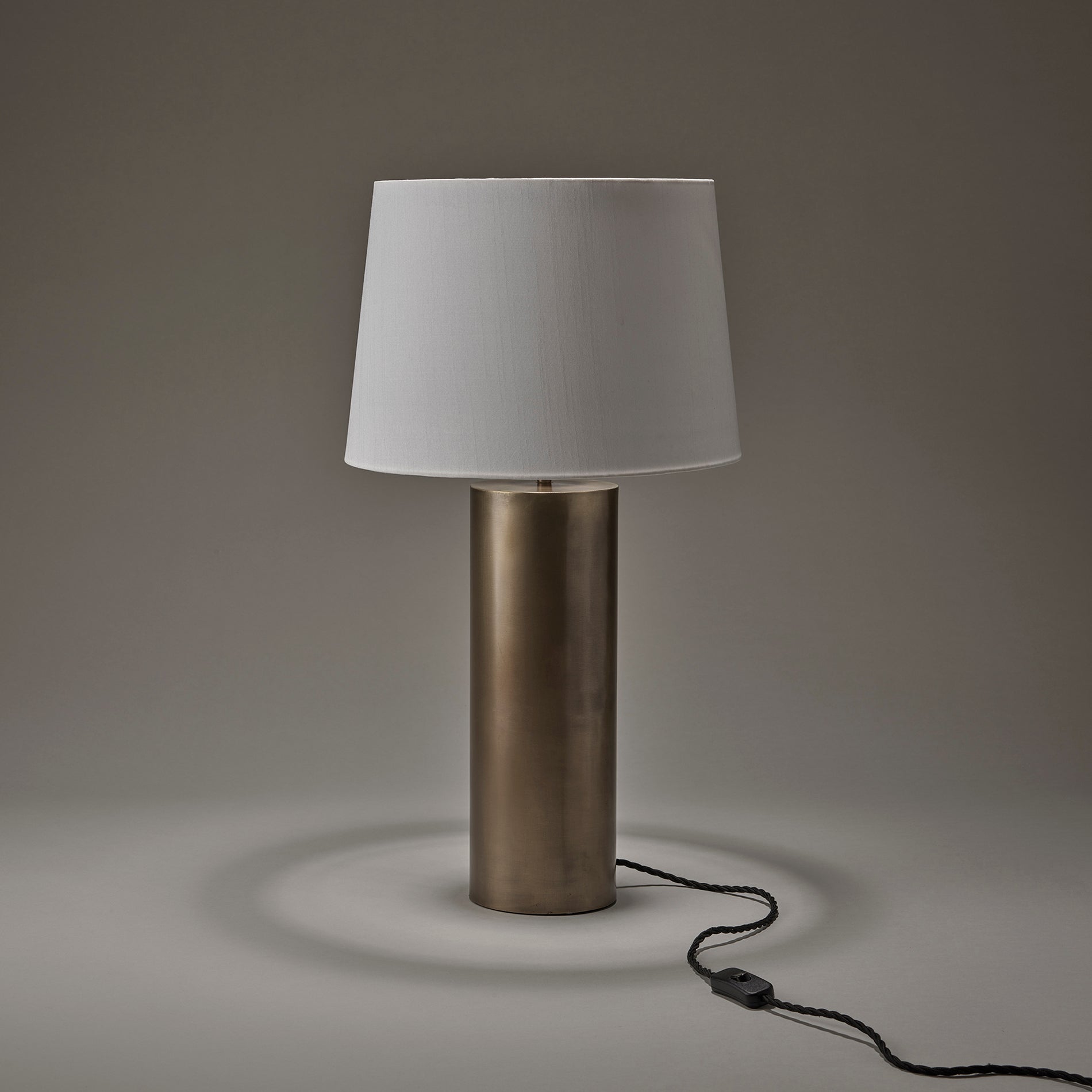 Pillar Cylinder Table Lamp - Brass Industville