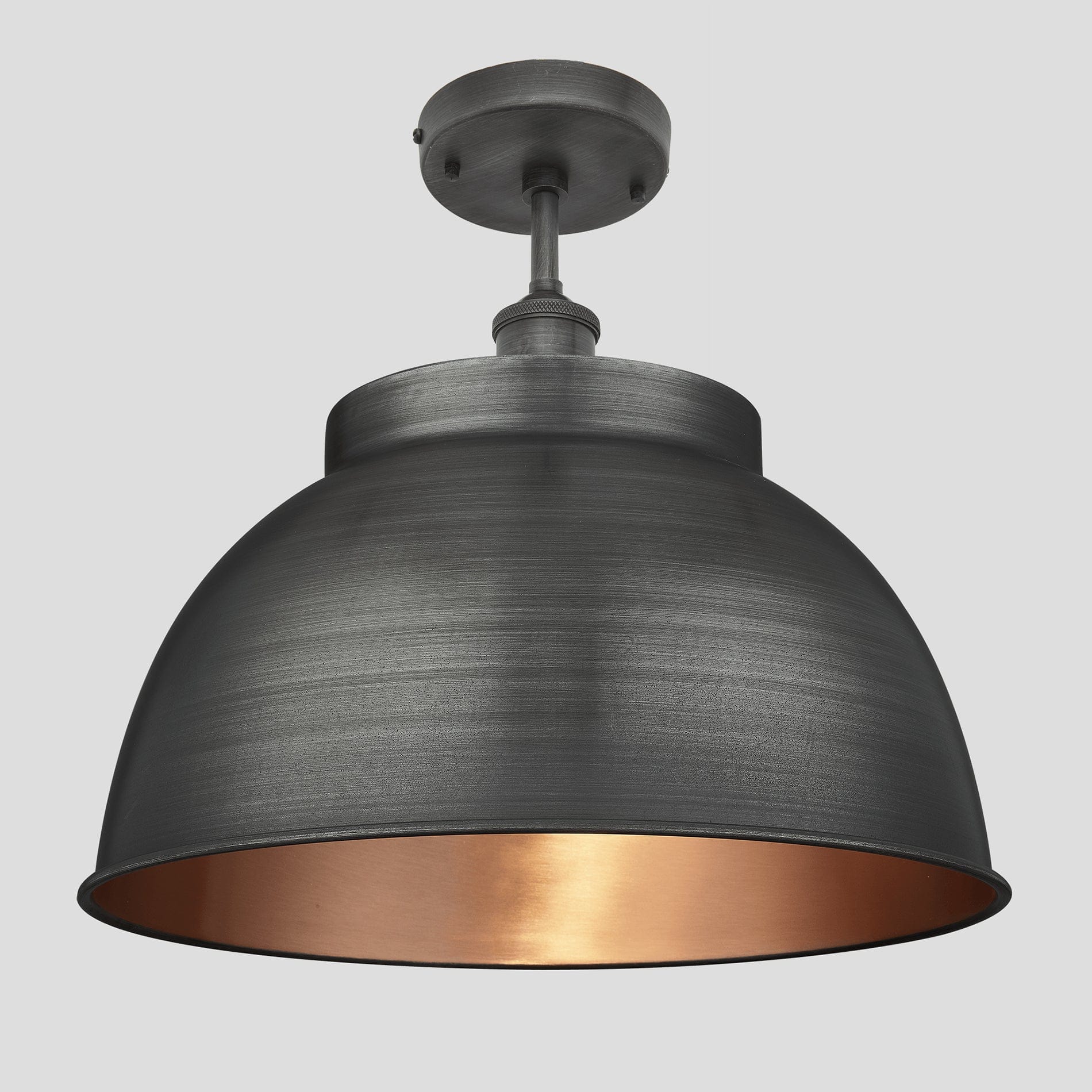 Brooklyn Dome Flush Mount - 17 Inch - Pewter & Copper Industville BR-DFM17-CP-PH