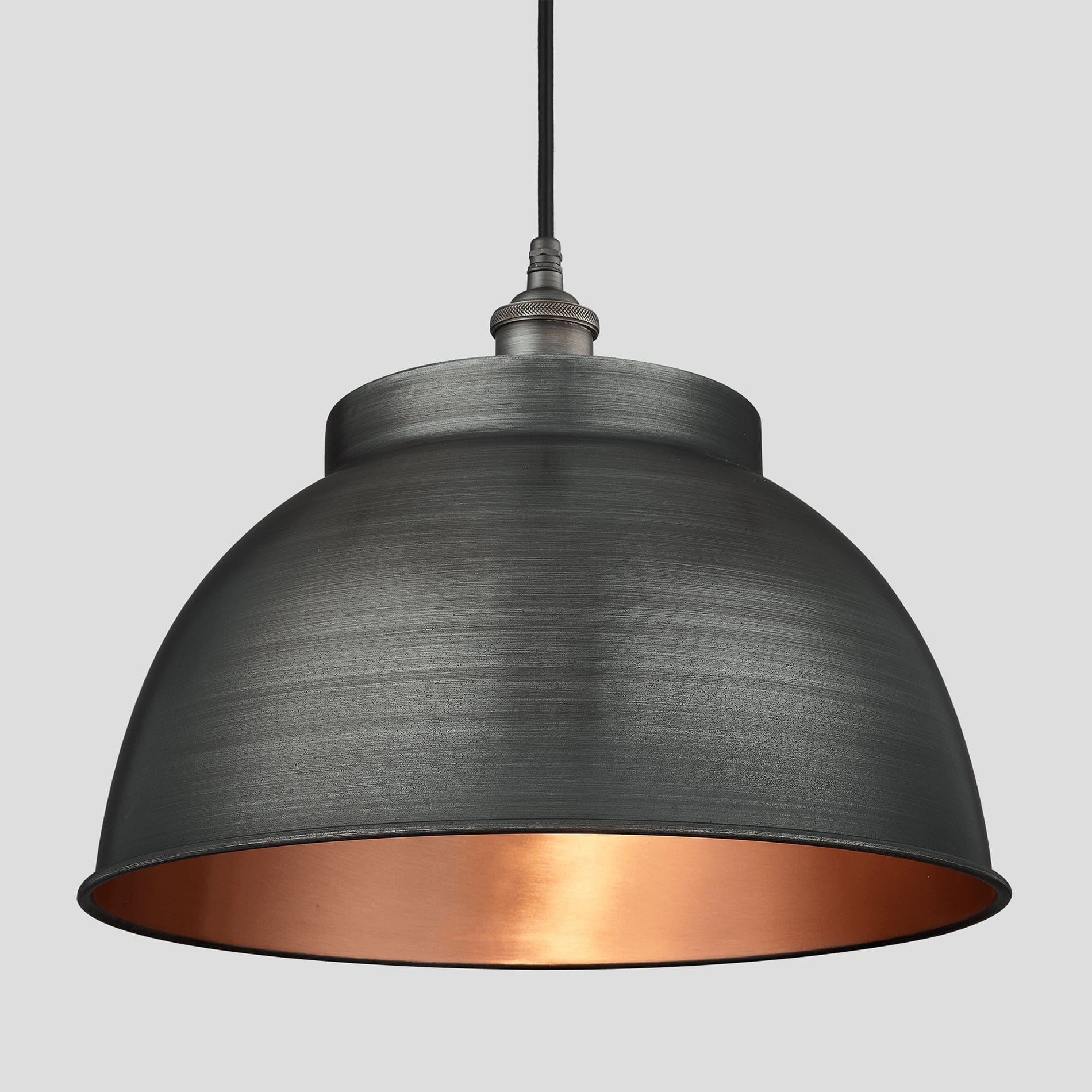 Brooklyn Outdoor & Bathroom Dome Pendant - 17 Inch - Pewter & Copper Industville BR-IP65-DP17-CP-PH