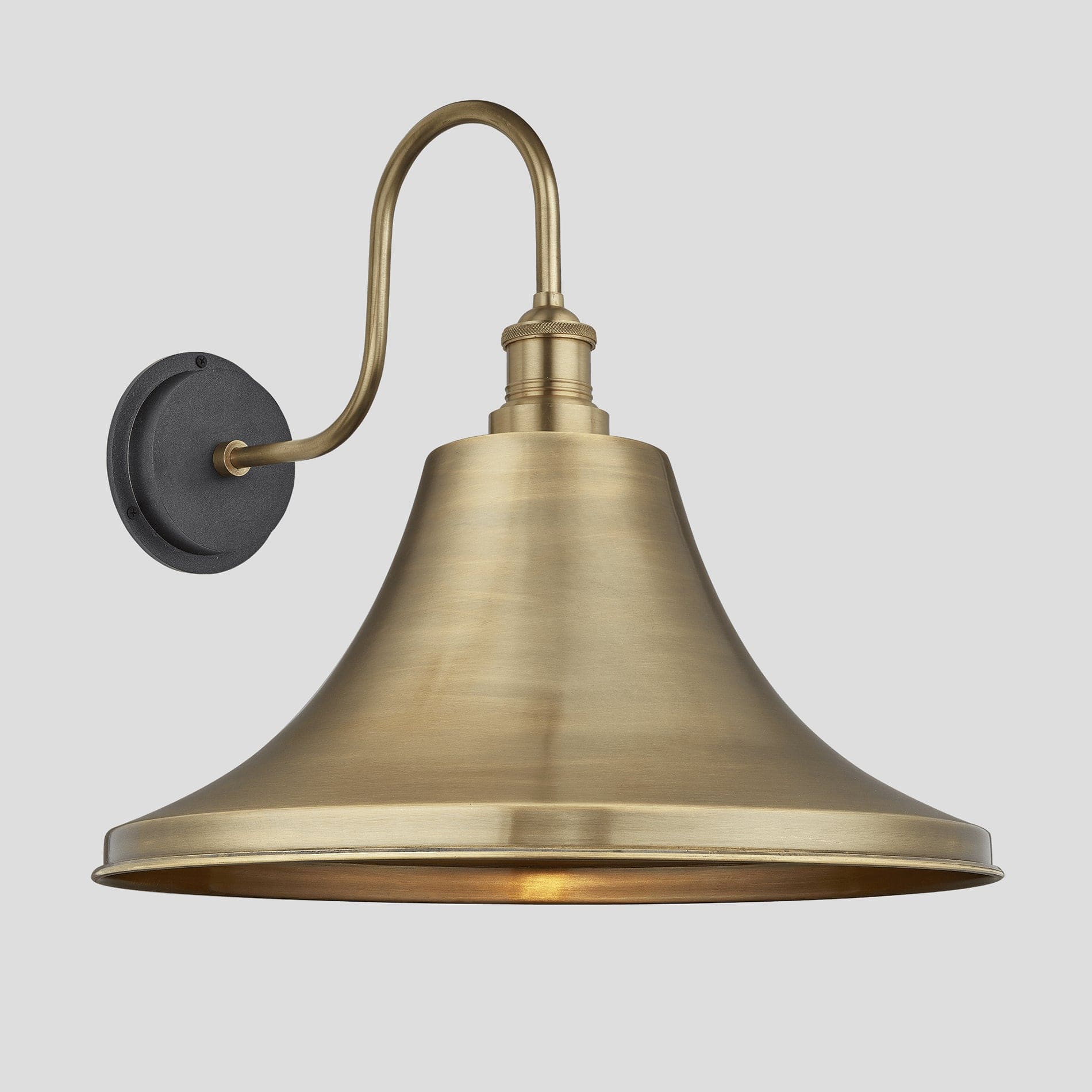 Swan Neck Outdoor & Bathroom Giant Bell Wall Light - 20 Inch – Brass Industville SN-IP65-GBLWL20-B-BH