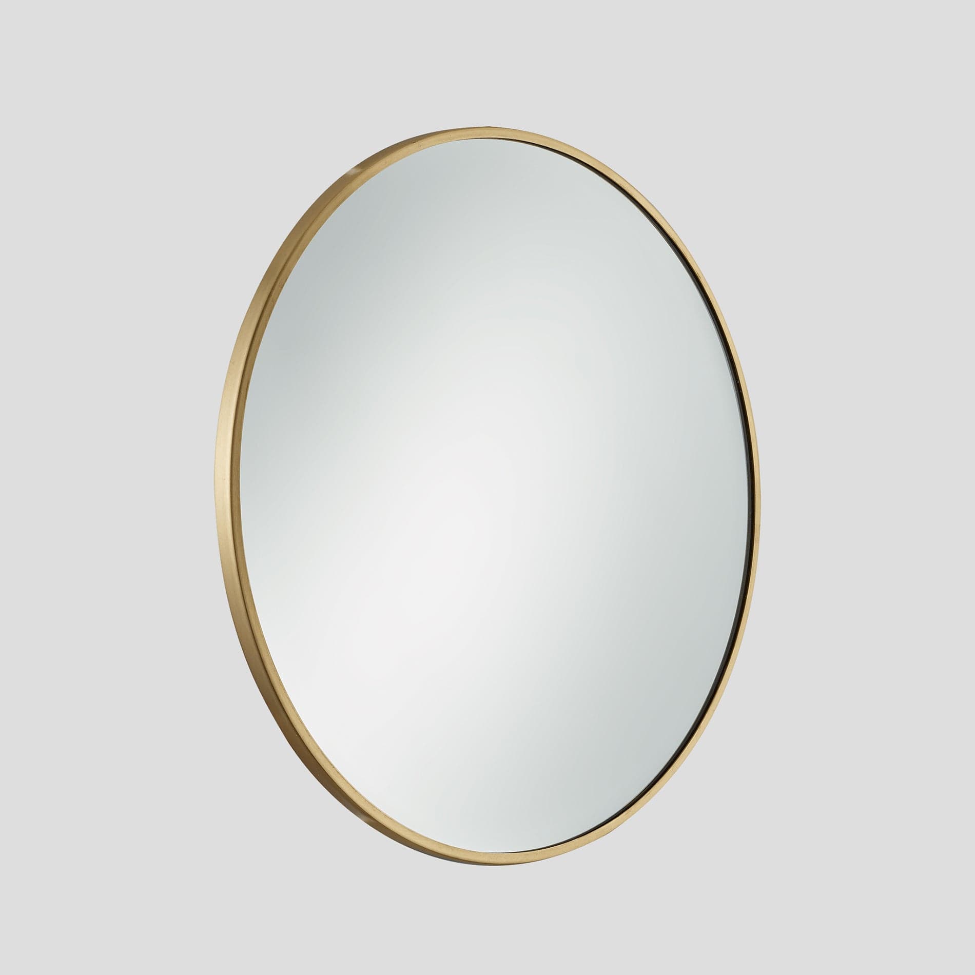 Urban Round Wall Mirror - 24 Inch - Brass Frame Industville UR-R-WM24-B