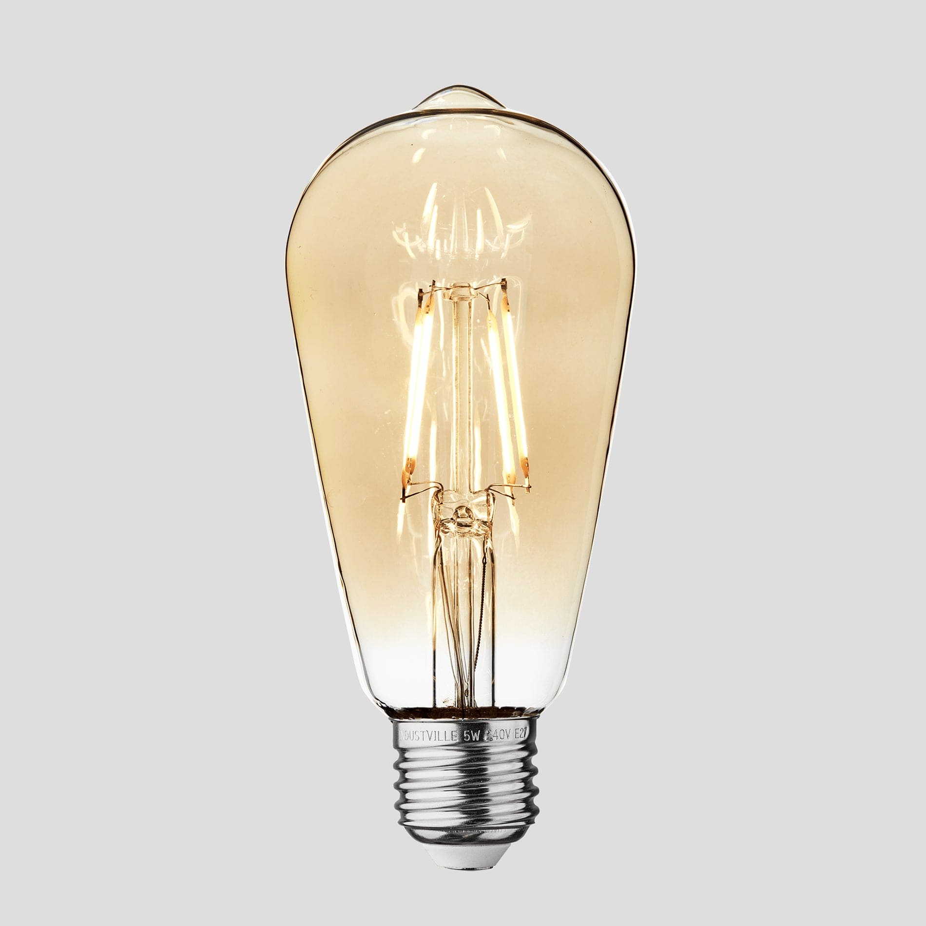 Vintage LED Edison Bulb Old Filament Lamp - 5W E27 Pear ST64 Industville ST64-5W-A