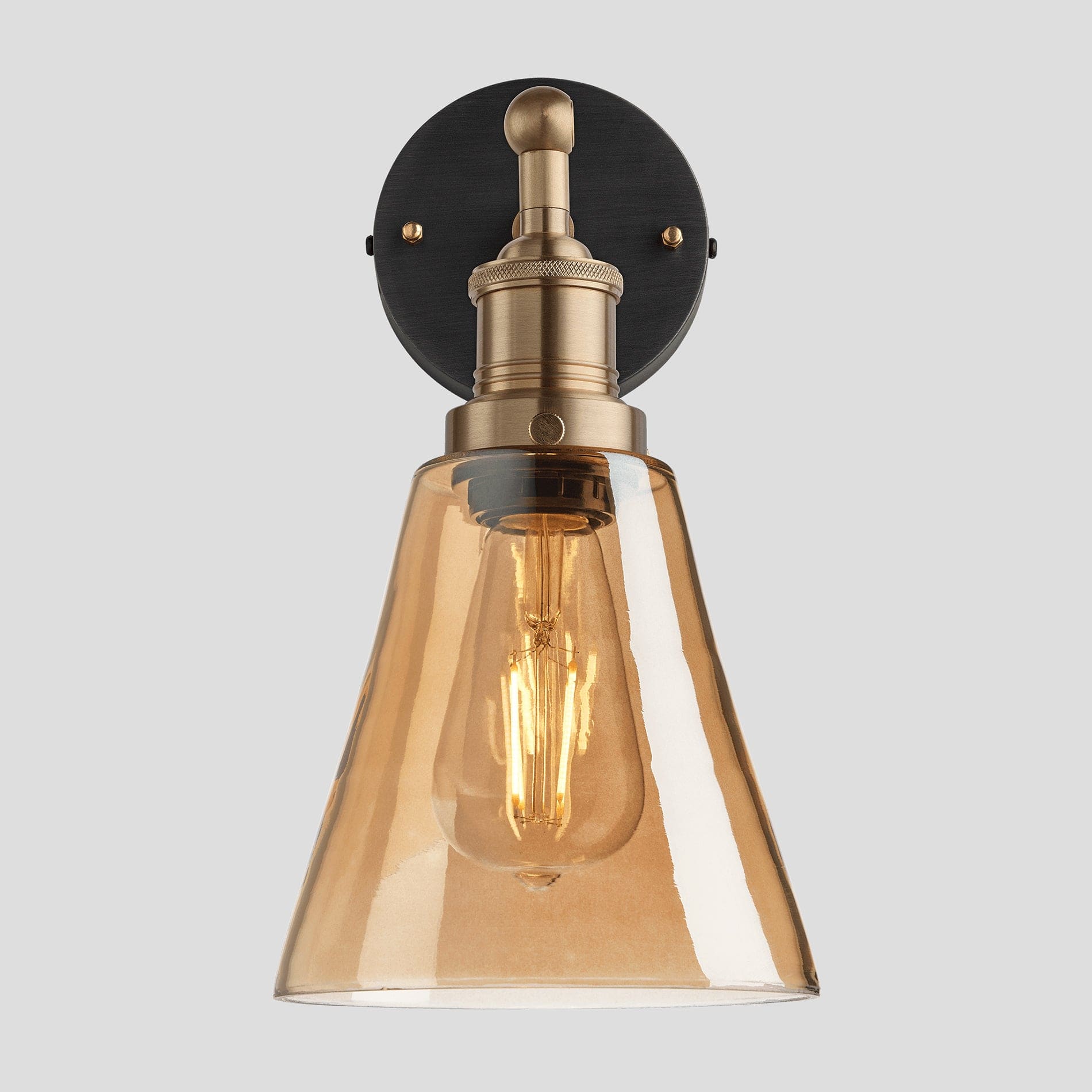 Brooklyn Tinted Glass Flask Wall Light - 6 Inch - Amber Industville