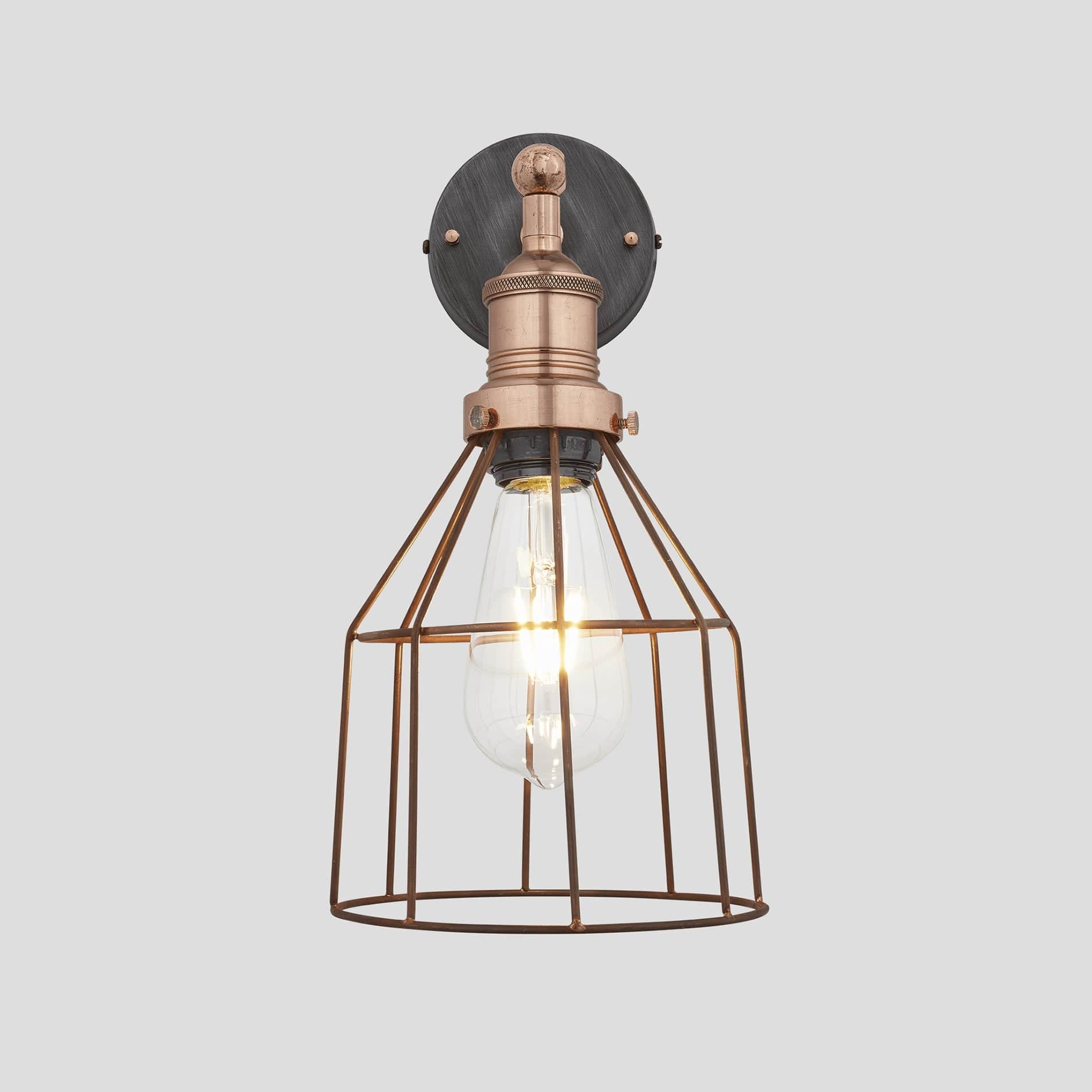 *DON'T USE/Discontinued* Brooklyn Rusty Cage Wall Light - 6 Inch - Cone Industville