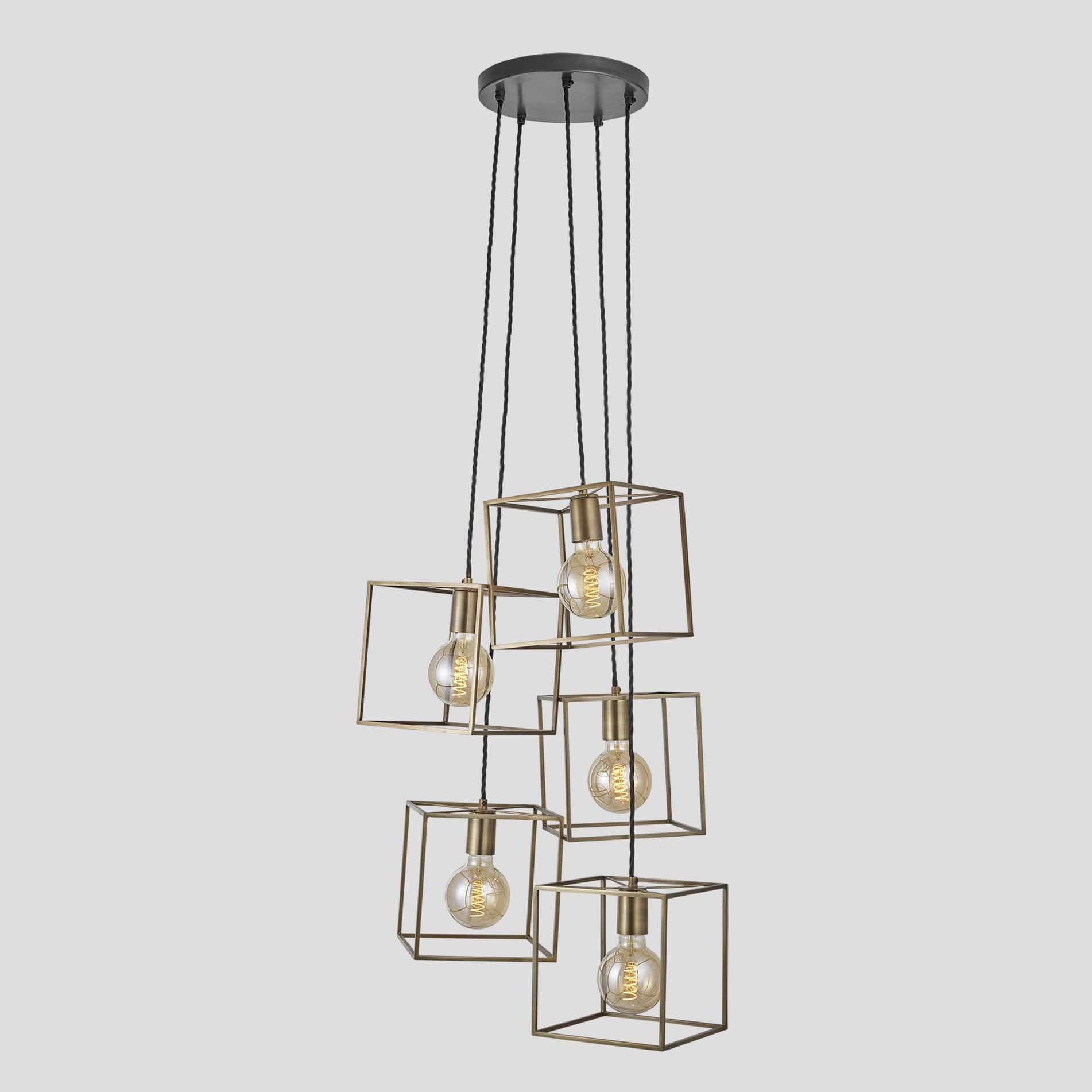 The Cube Collection Cluster Lights - Brass Industville SL-CUP8-5W-B