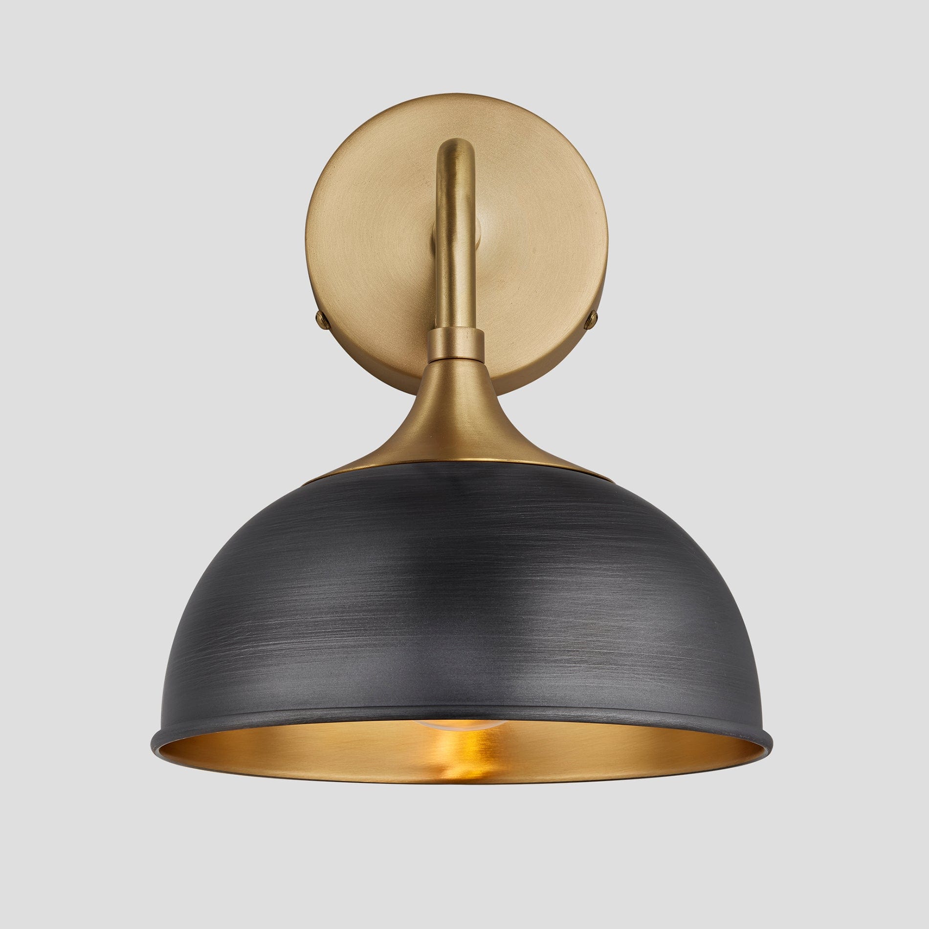 Chelsea Dome Wall Light - 8 Inch - Pewter & Brass Industville