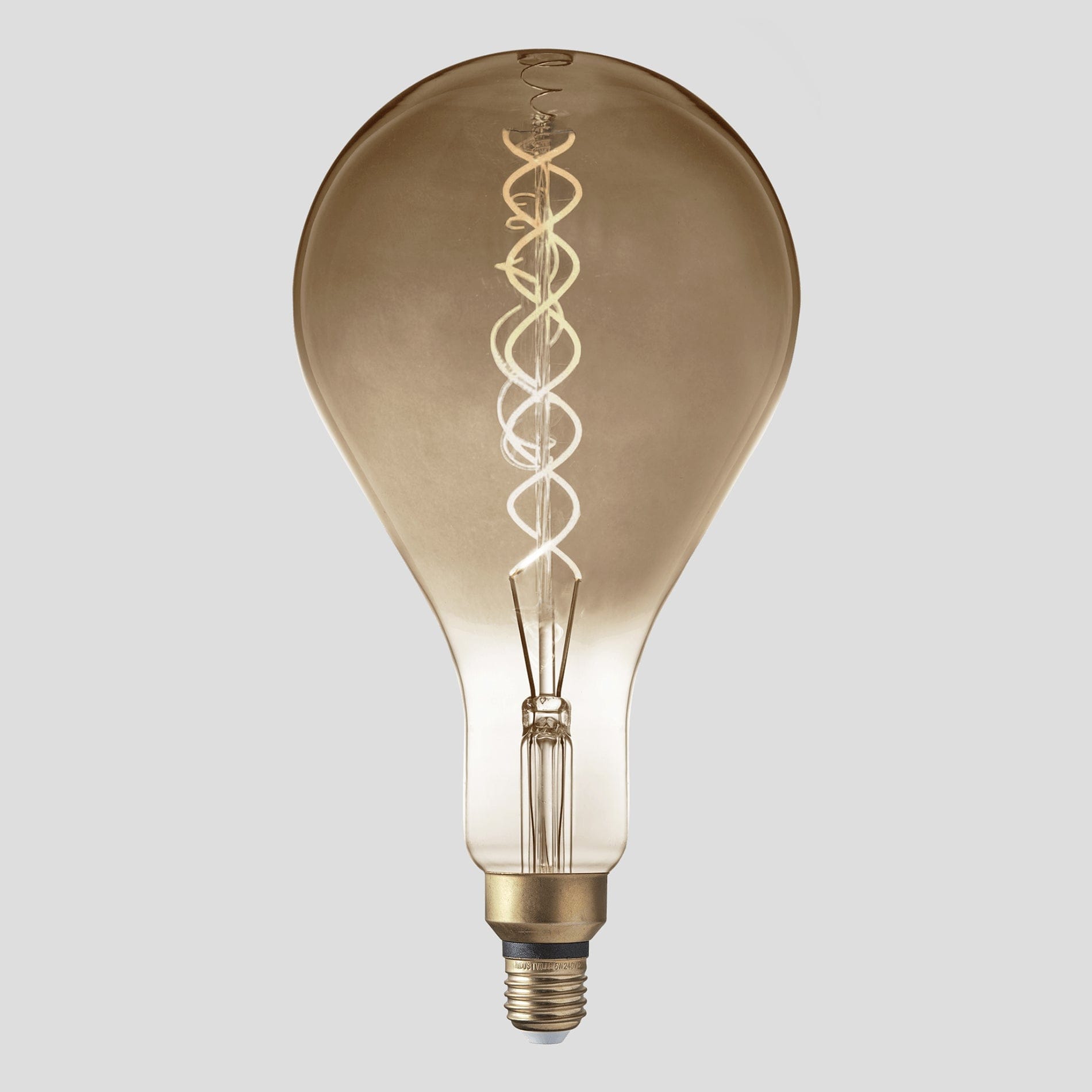 Vintage Giant LED Edison Bulb Old Filament Lamp - 8W E27 Spiral Drop PS160 - Smoke Grey Industville PS160-8W-SG