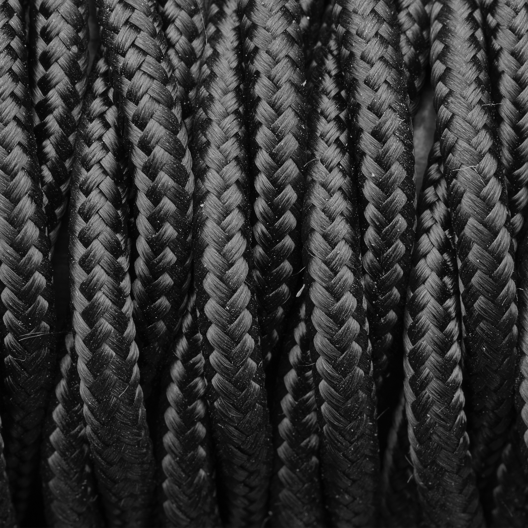 Black Twisted Fabric Flex - 3 Core Braided Cloth Cable Lighting Wire Industville FL-T-BK