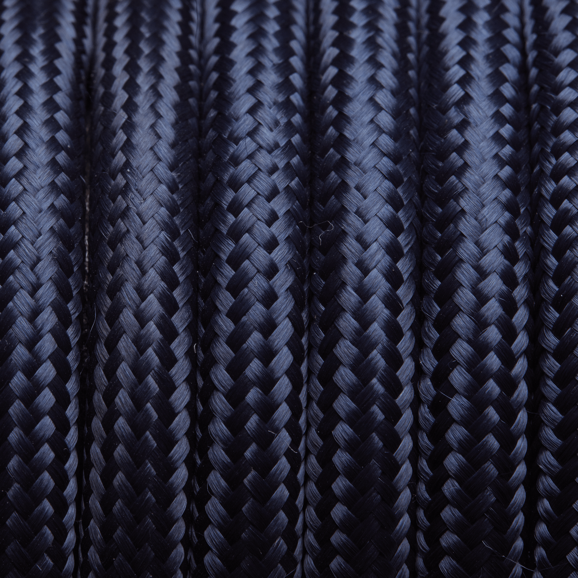 Dark Blue Round Fabric Flex - 3 Core Braided Cloth Cable Lighting Wire Industville FL-R-DBL