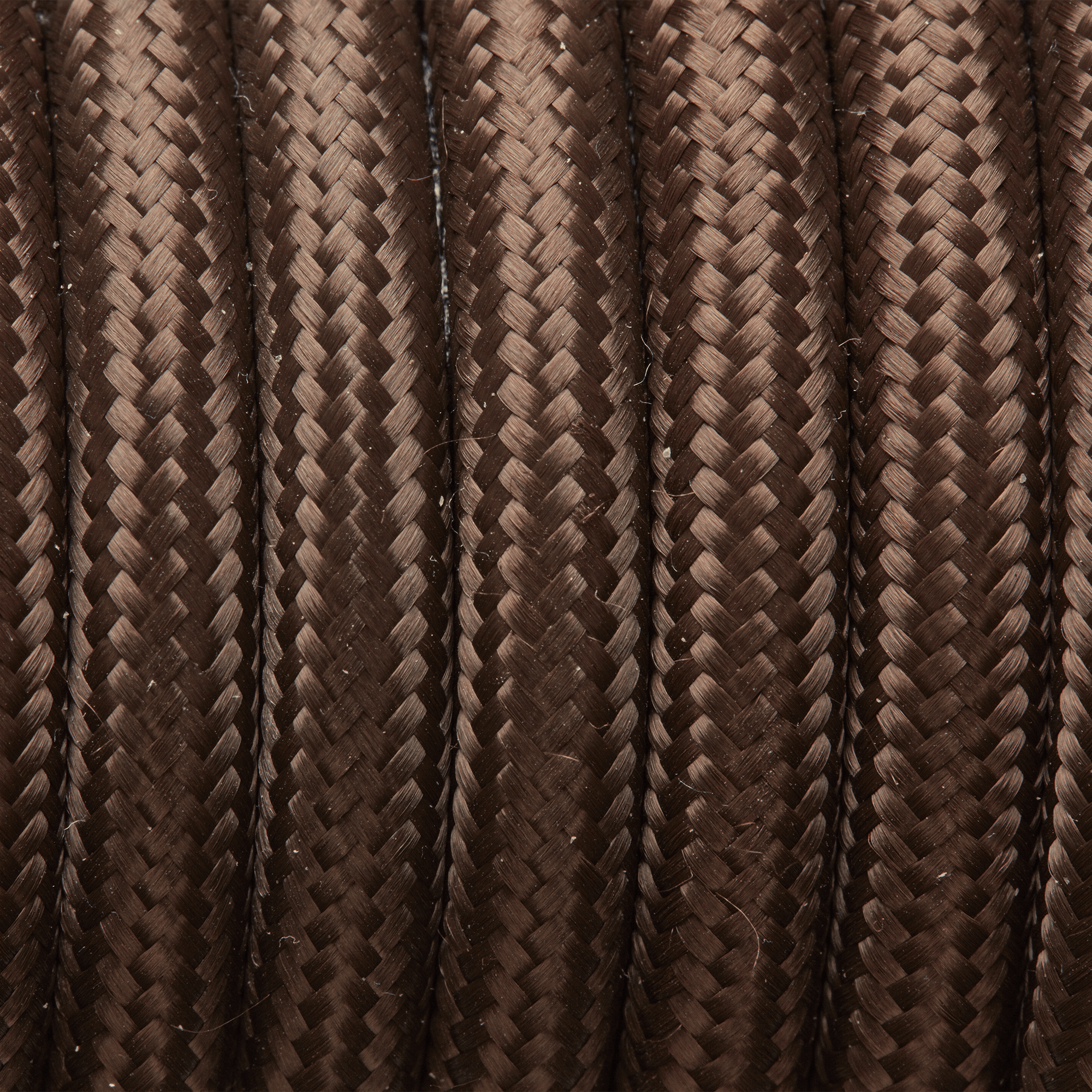 Dark Brown Round Fabric Flex - 3 Core Braided Cloth Cable Lighting Wire Industville FL-R-DB