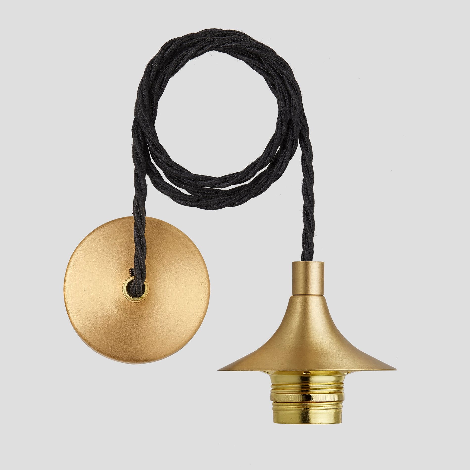 Chelsea Cord Set ES E27 Bulb Holder - Brass & Fabric Flex - Pre-order - Expected w/c 10th of July Industville CH-CS-B