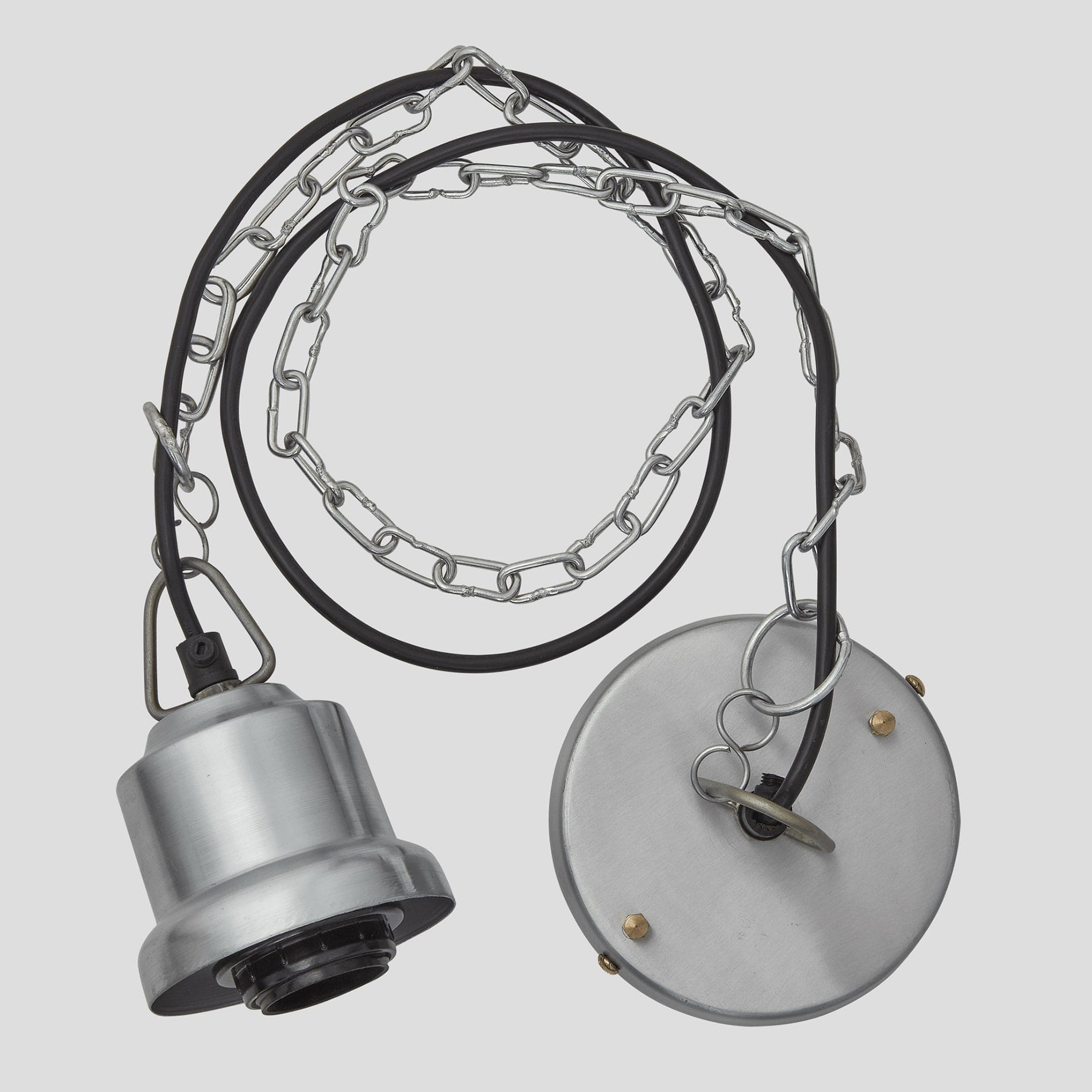 Brooklyn Chain Cord Set ES E27 Bulb Holder - Light Pewter Industville BR-CS-LPCN