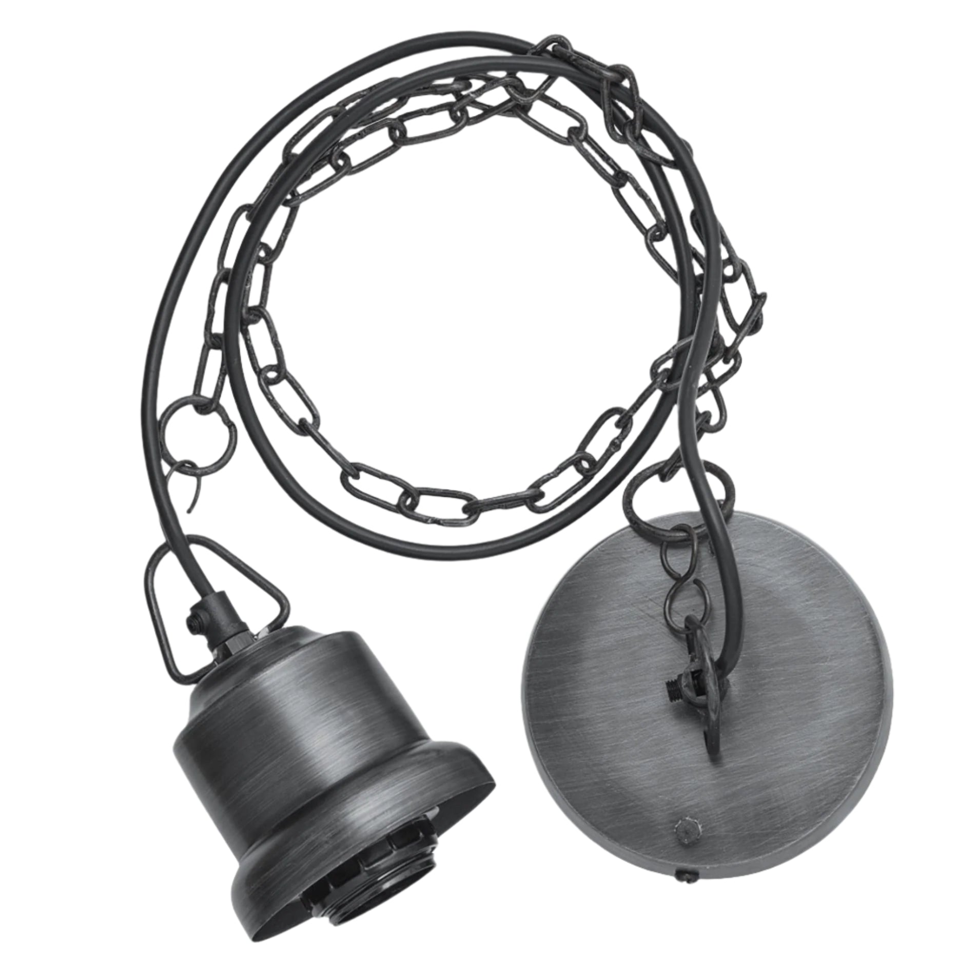Brooklyn Pewter E27 Bulb Holder Chain Cord Set | Customisable