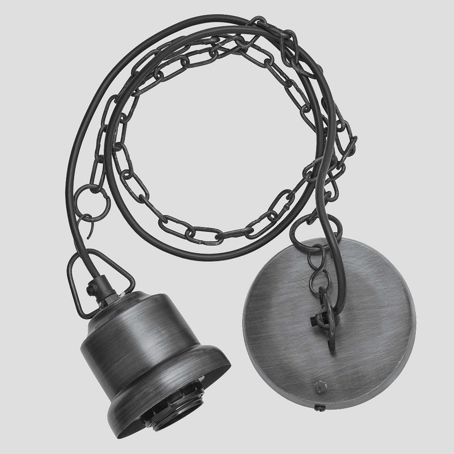 Brooklyn Chain Cord Set ES E27 Bulb Holder - Pewter Industville BR-CS-PCN