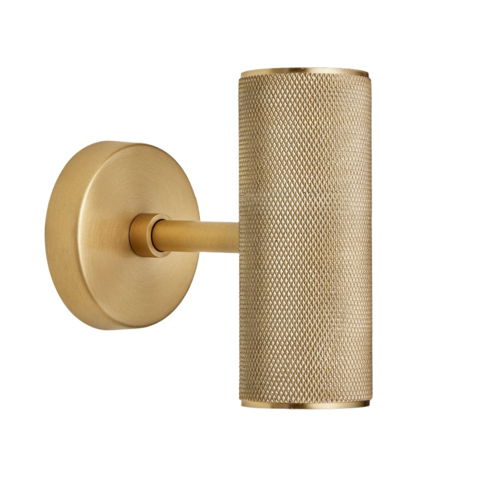 Knurled Edison Double Wall Light Holder Brass Industville