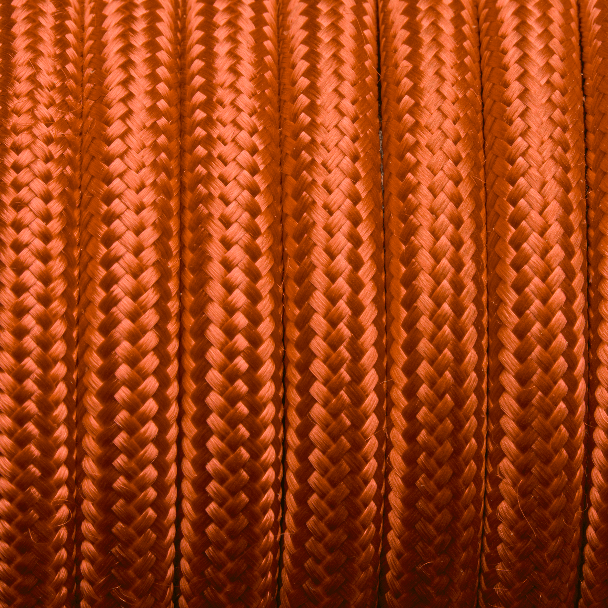 Orange Round Fabric Flex - 3 Core Braided Cloth Cable Lighting Wire Industville FL-R-OR