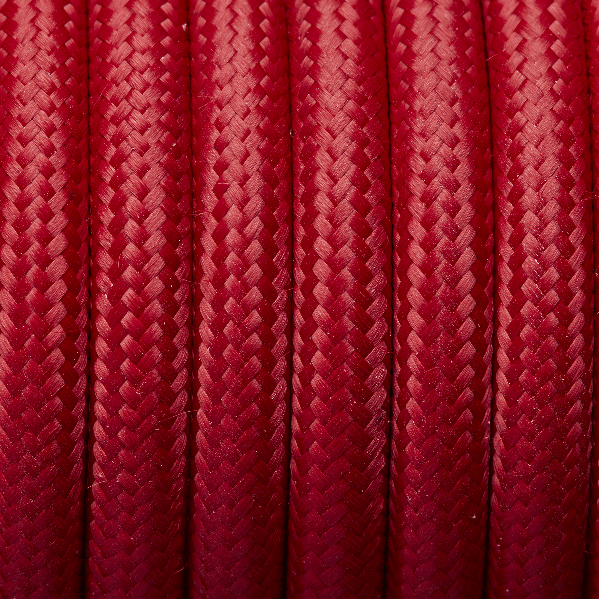 Red Round Fabric Flex - 3 Core Braided Cloth Cable Lighting Wire Industville FL-R-R