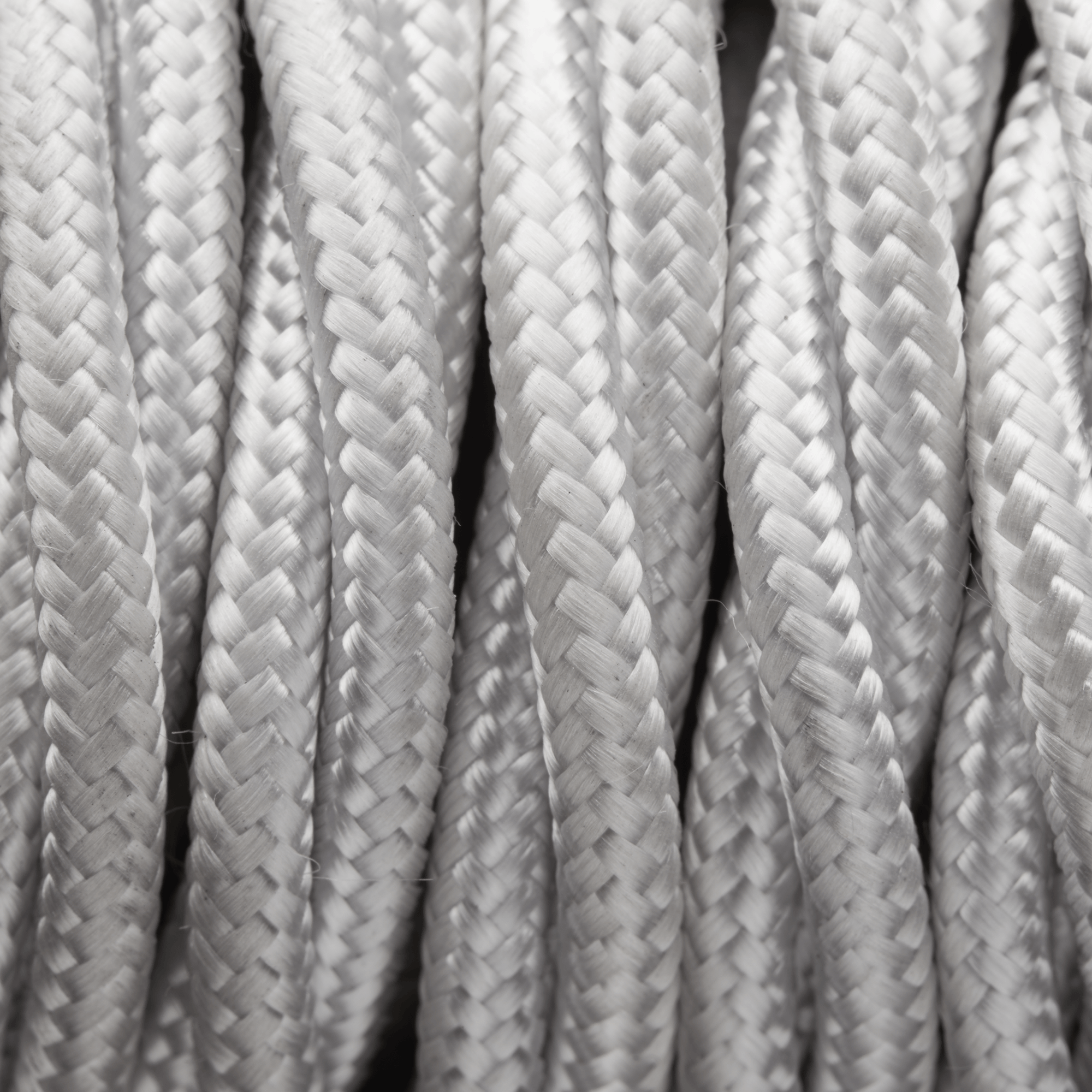 White Twisted Fabric Flex - 3 Core Braided Cloth Cable Lighting Wire Industville FL-T-W