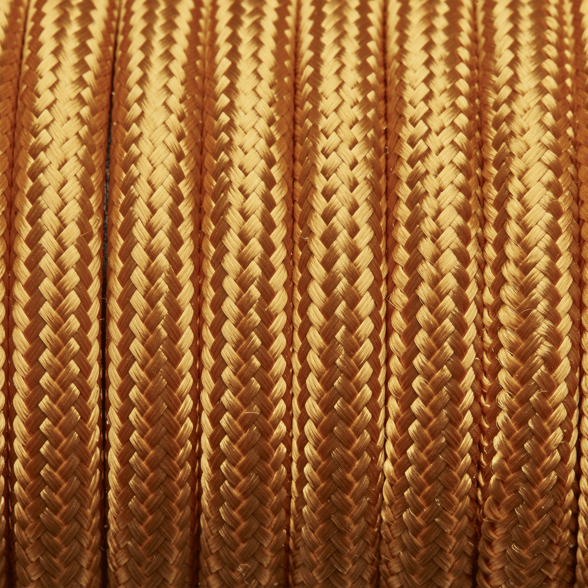 Gold Round Fabric Flex - 3 Core Braided Cloth Cable Lighting Wire Industville FL-R-GD